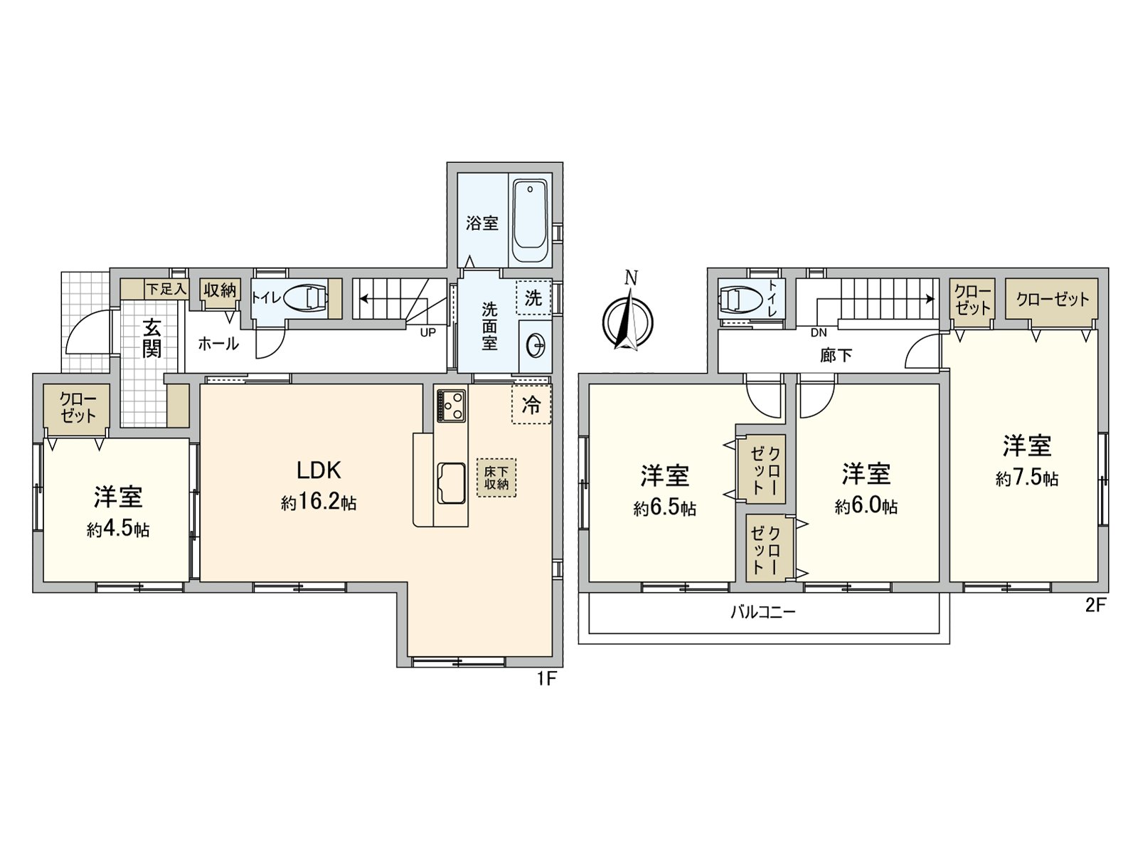 Is faced with the all rooms south side, 4LDK having good exposure to the sun.