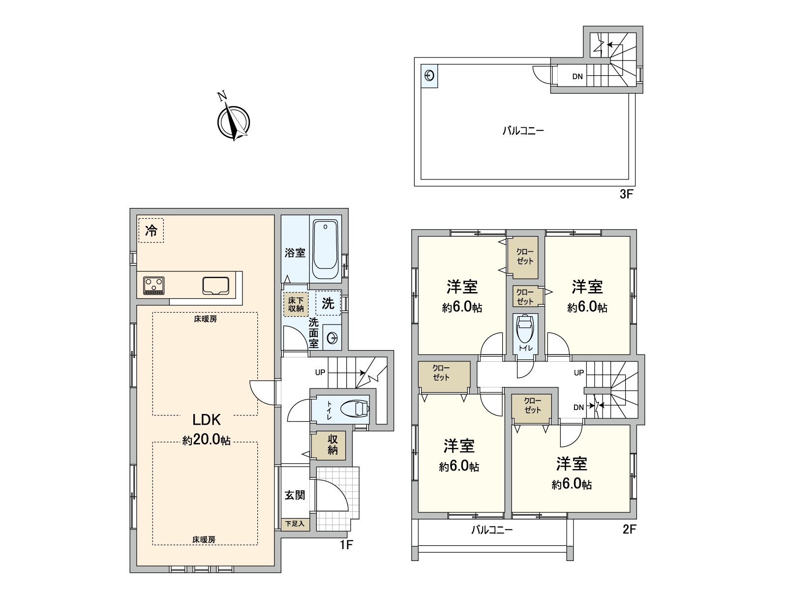4LDK having LDK about 20.0 quires extensive roof balcony