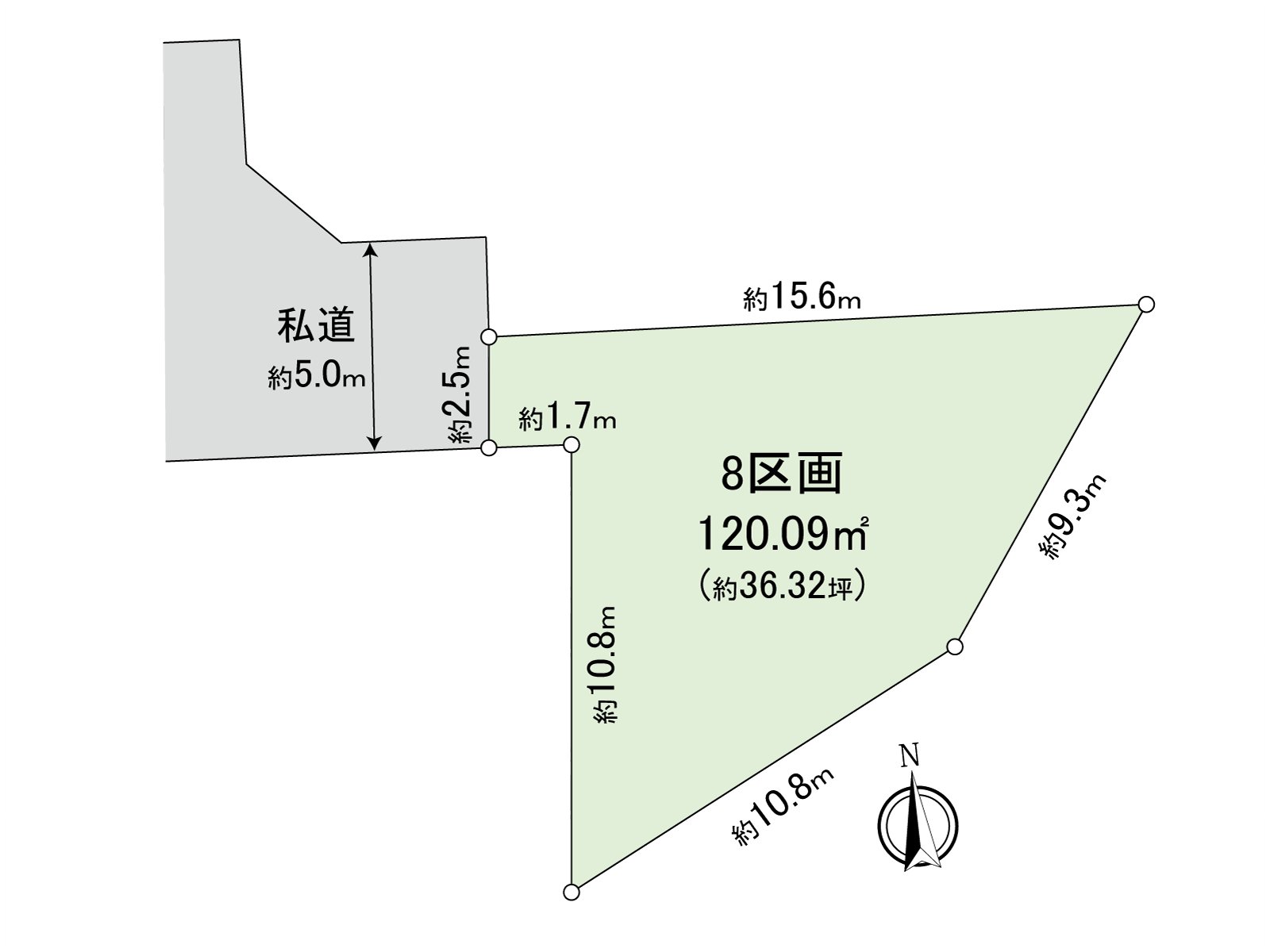 [地形圖]土地面積：120.09平方公尺(約36.32坪)/建築面積比：50%/容積率：80%