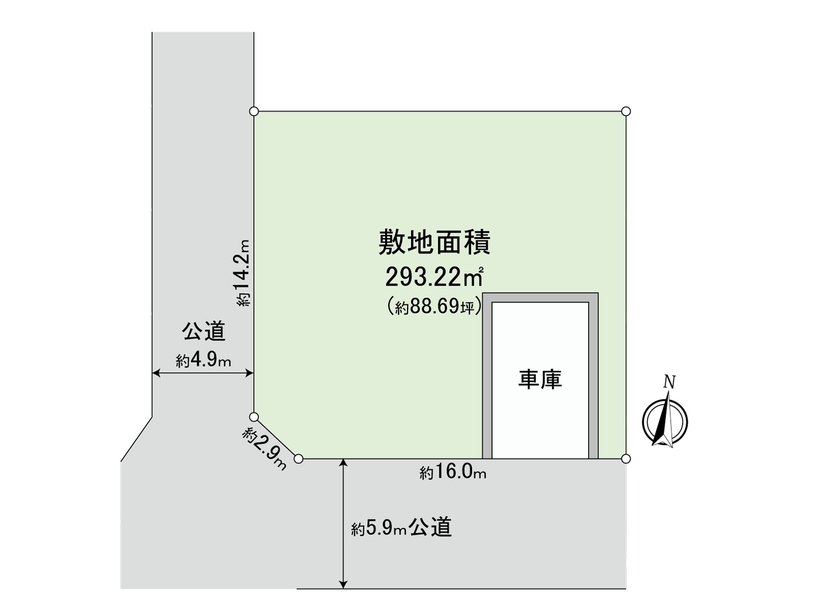 在面向南、西側道路的角地，是有開放感覺的位置。討論能從確保2面采光的家領受各種各樣的計劃。