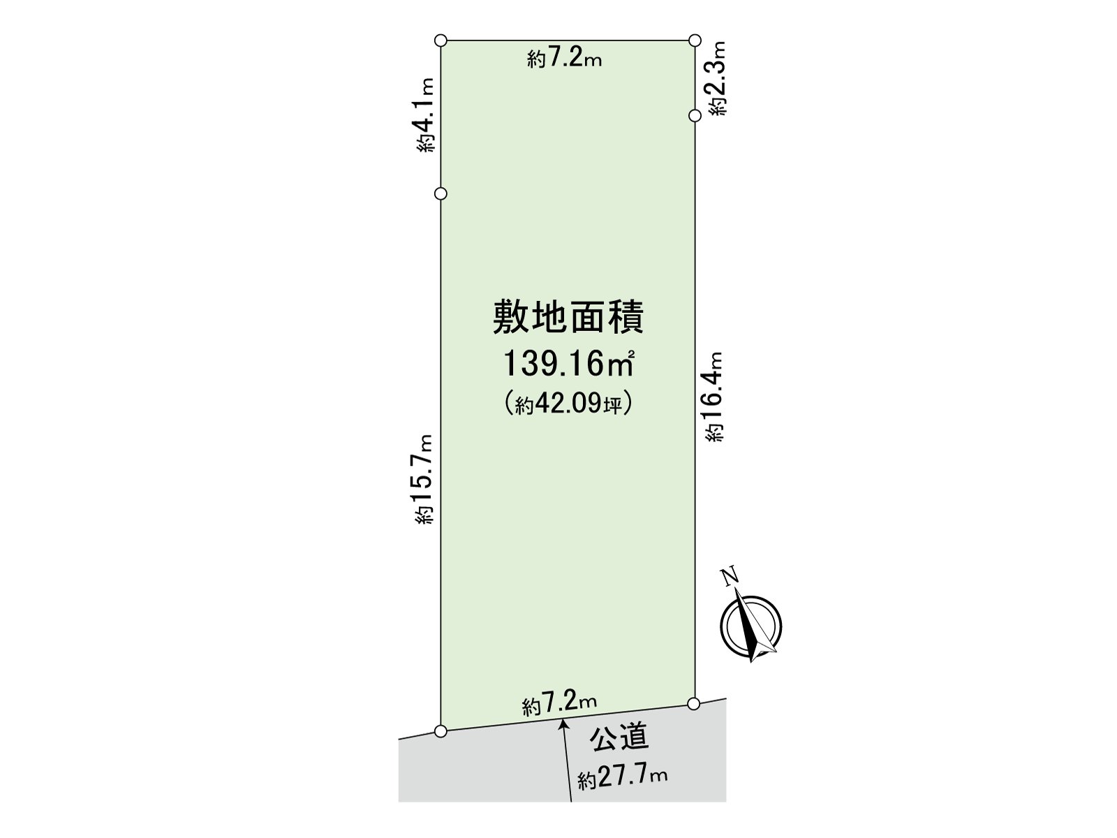 [division figure] Land area: 139.16 square meters (about 42.09 tsubo) of/Building Coverage Ratio (BCR): 40%/Floor-Area Ratio (FAR): 80%