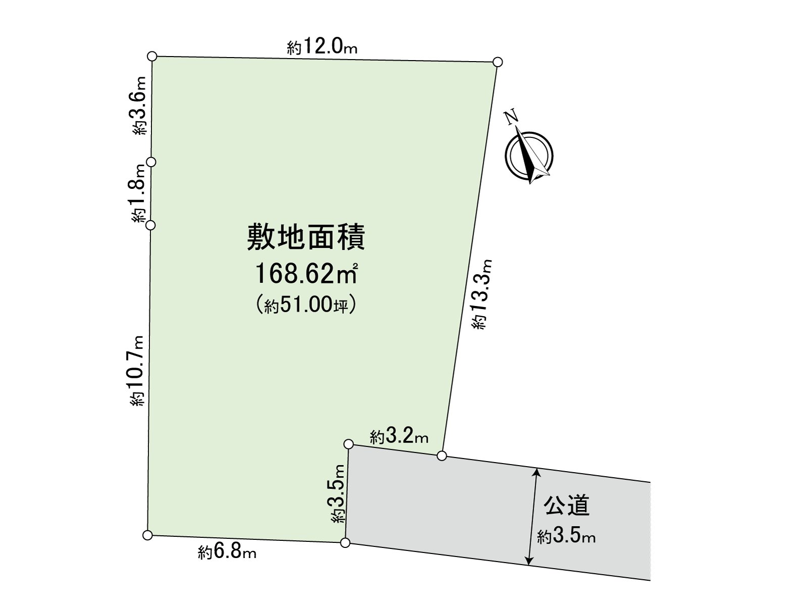 [地形图]土地面积：168.62平米(约51.00坪)/建筑面积比：50%/容积率：80%