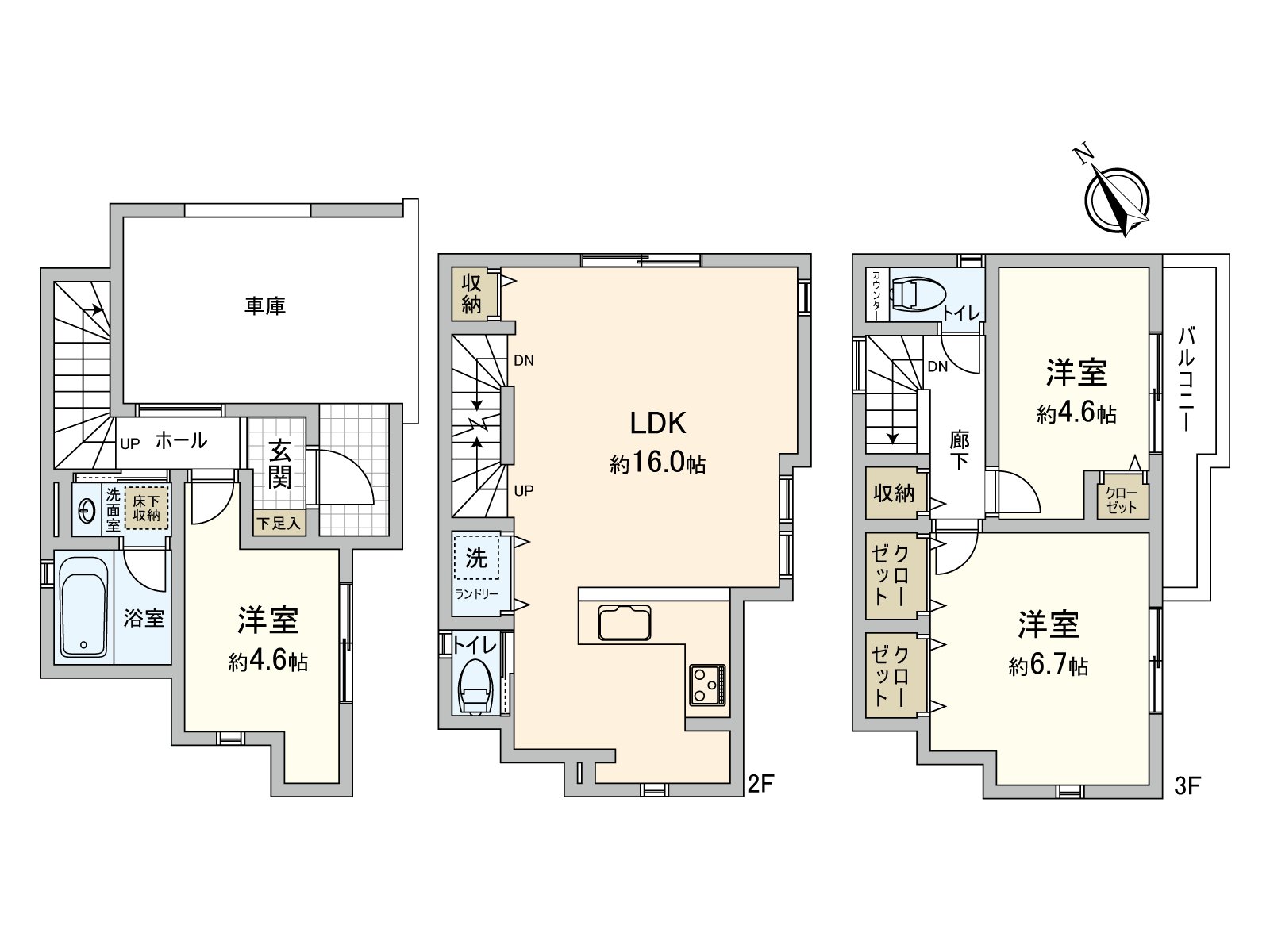 It is the Plan plan that the families that island kitchen counter ･ living stairs were adopted are easy to take the communication.