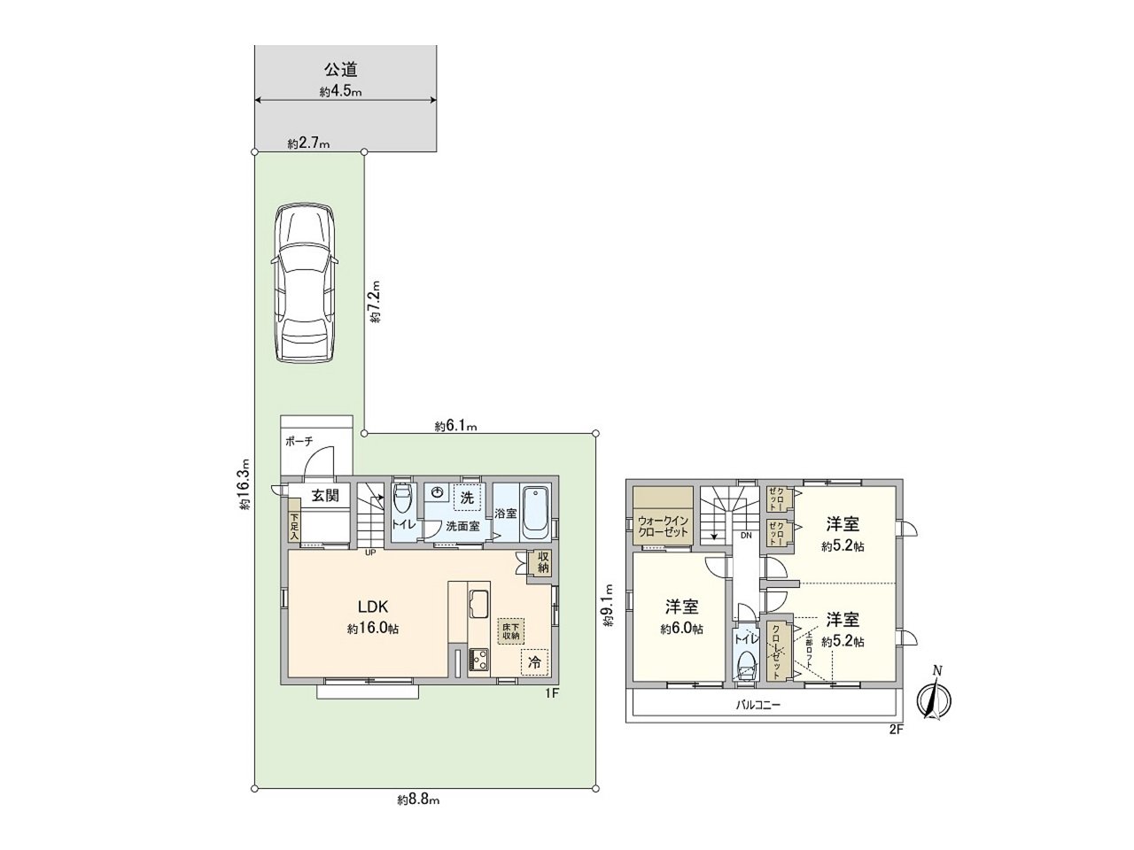 [房型图]土地面积：100.09平米(约30.27坪)/建筑面积：79.48平米(约24.04坪)/房型：3LDK
