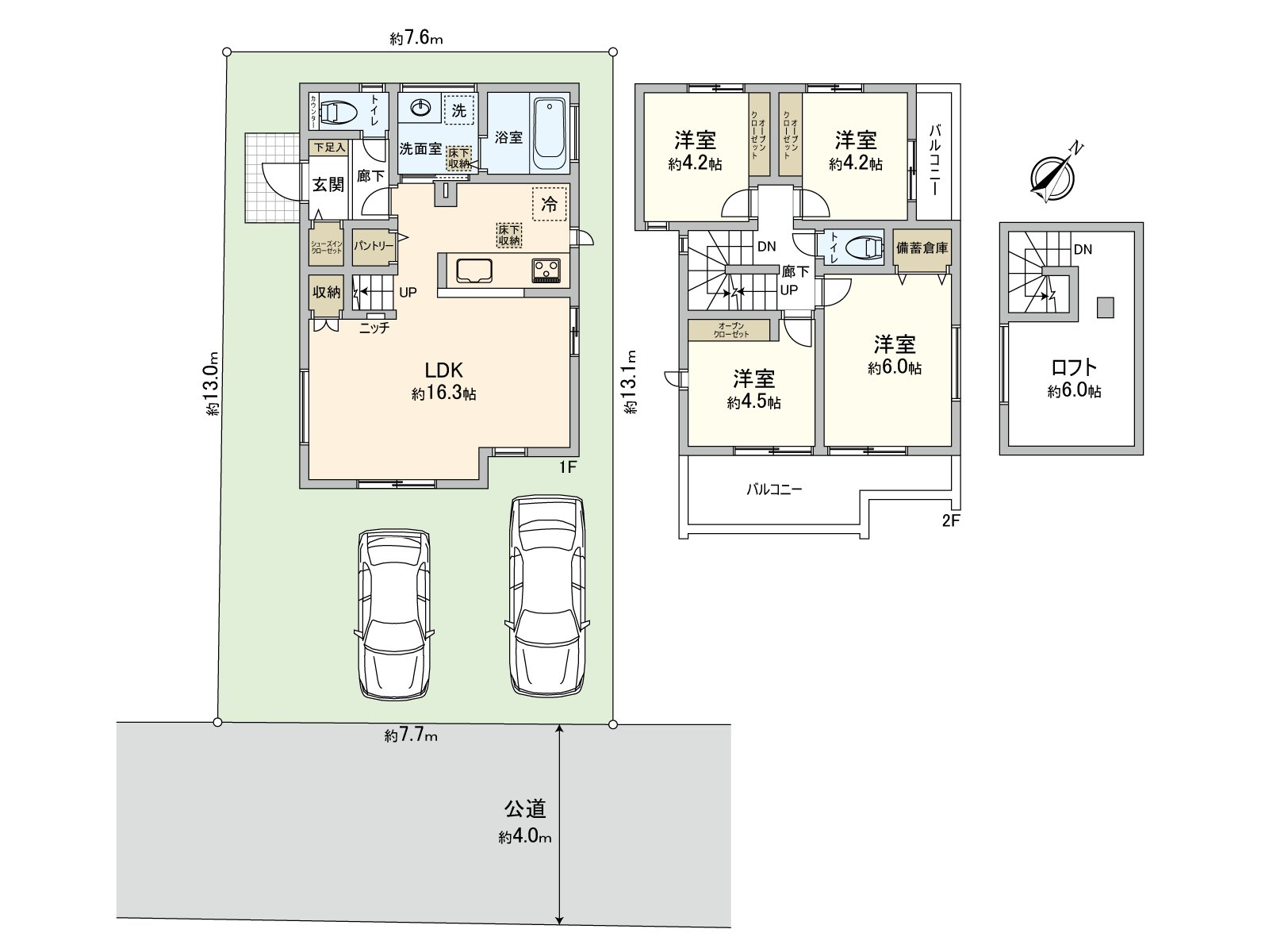 [房型图]土地面积：100.76平米(约30.47坪)/建筑面积：81.67美国(约24.70坪)/房型：4LDK