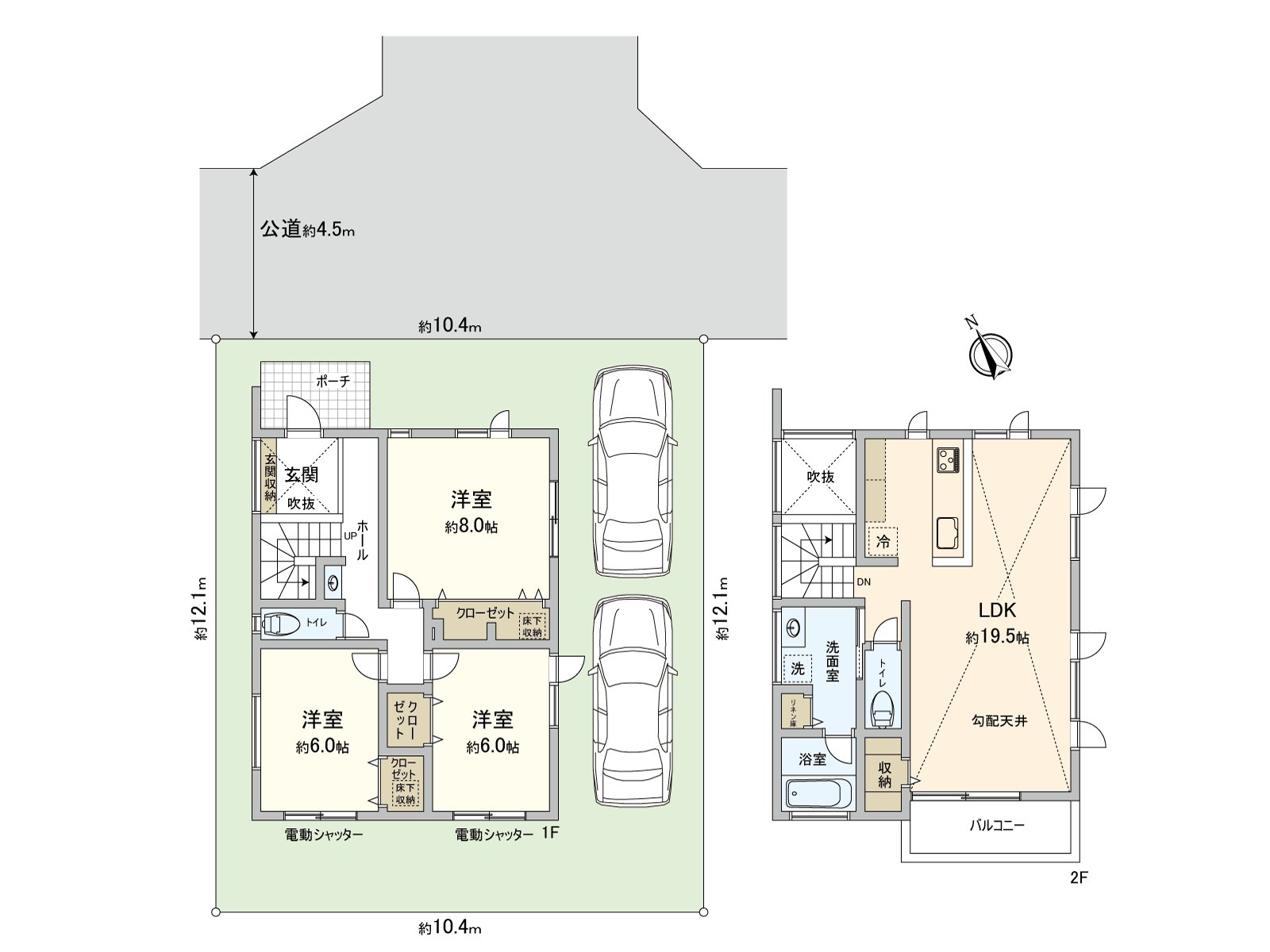 [房型图]土地面积：127.19平米(约38.47坪)/建筑面积：99.37平米(约30.05坪)/房型：3LDK