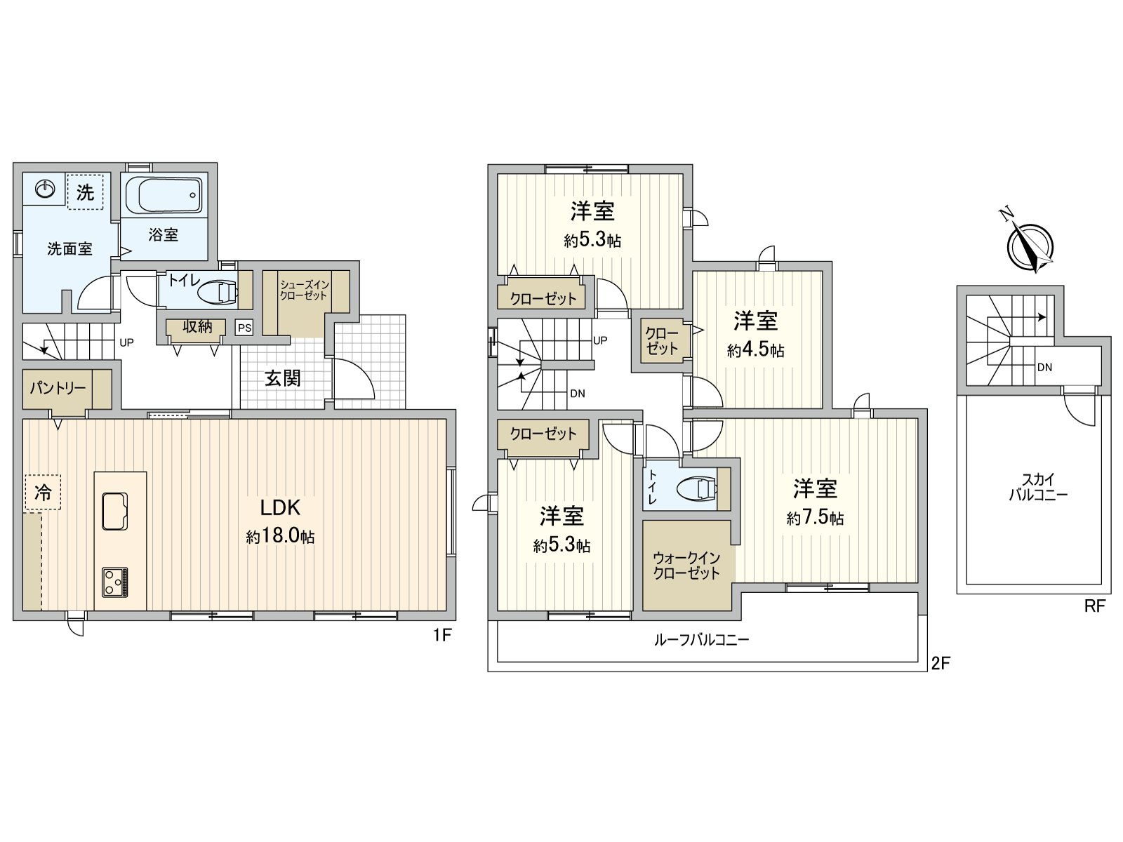 [房型图]土地面积：193.94平米(约58.66坪)/建筑面积：109.3平米(约33.06坪)/房型：4LDK