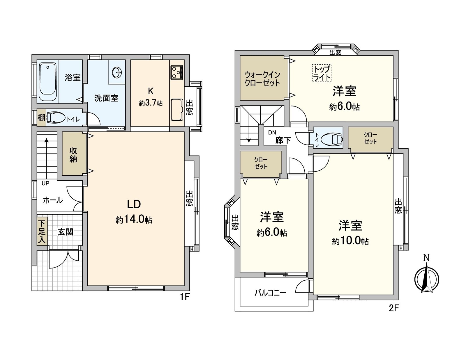 The space that LDK of a certain about 17.7 quires of space area is three lighting, and is bright. Each two Western-style rooms of the 2nd floor divide it in two by lighting and are a type. Storing is with all rooms. Flexible how to use seems to come true to a lifestyle.