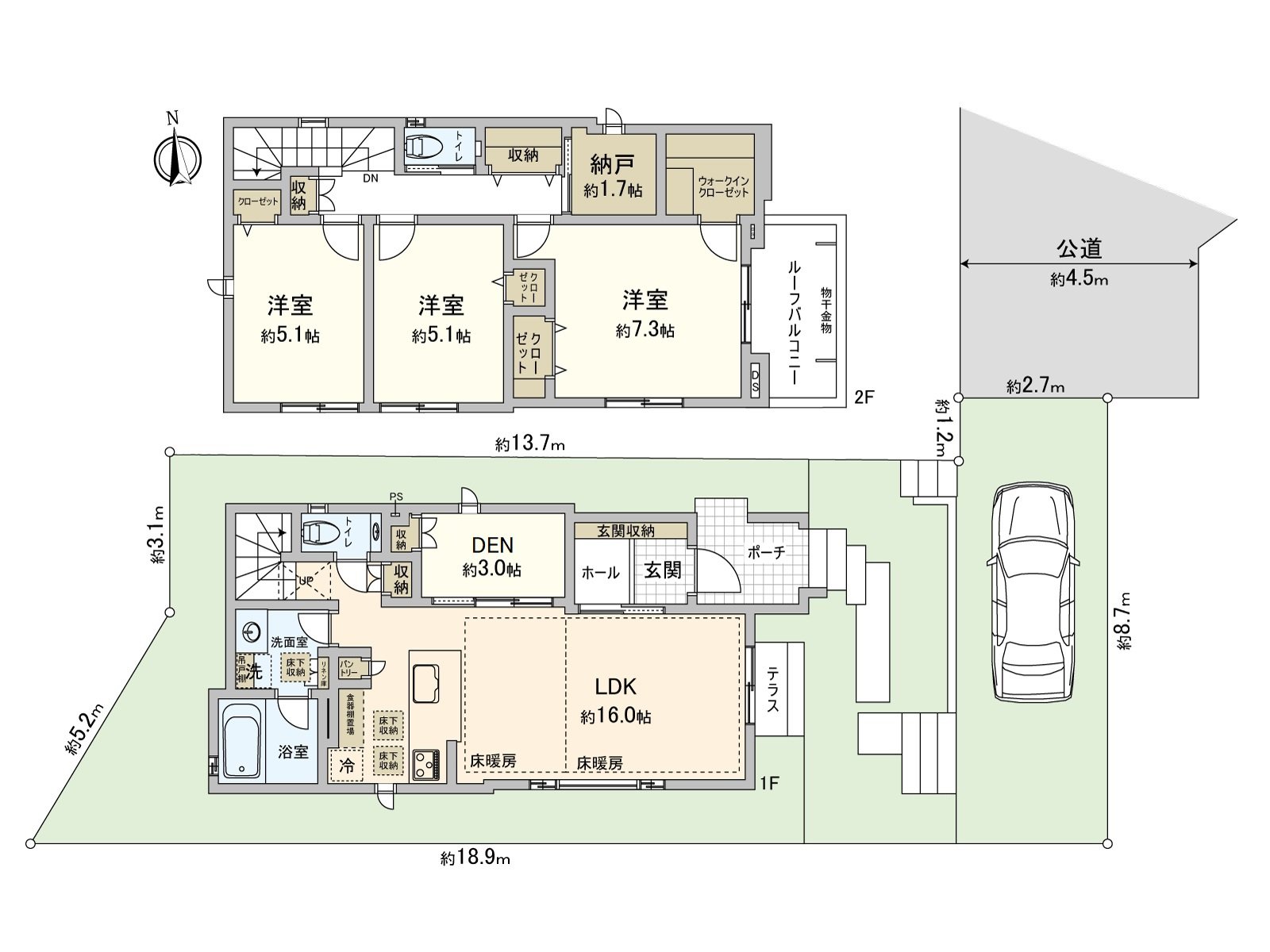 [房型图]土地面积：134.42平米(约40.66坪)/建筑面积：94.09平米(约28.46坪)/房型：4LDK