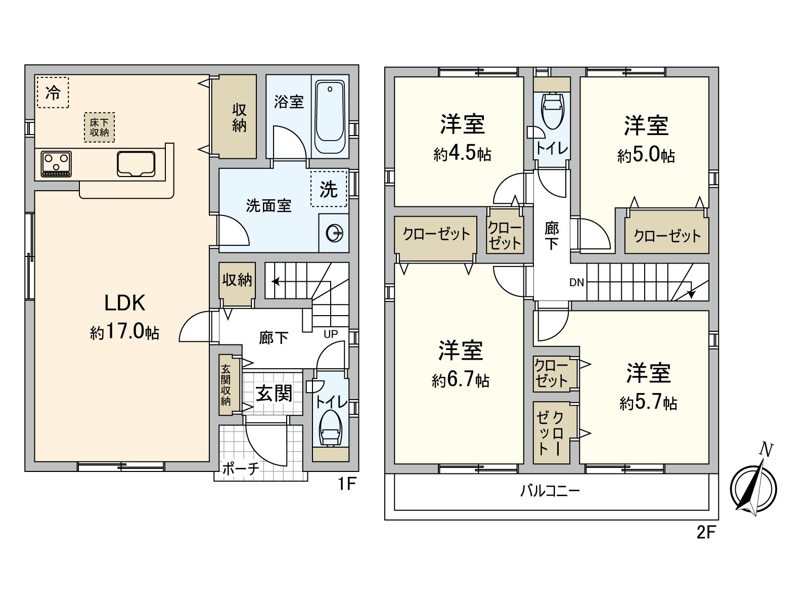 [房型图]土地面积：129.96平米(约39.31坪)  /建筑面积：94.76平米(约28.66坪)/房型：4LDK