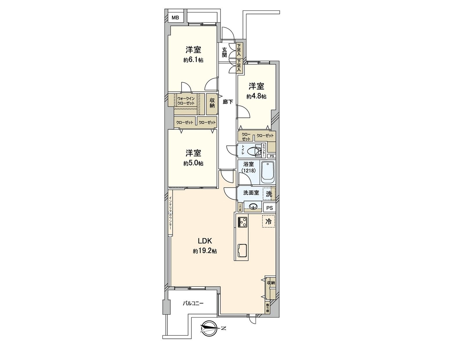 [Floor plan] Exclusive area: 79.86 square meters (about 24.15 tsubo) of/Plan: 3LDK