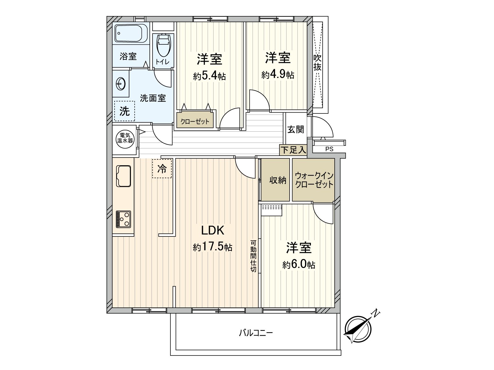 [房型图]实际使用面积：81.29平米(约24.59坪)/房型：3LDK