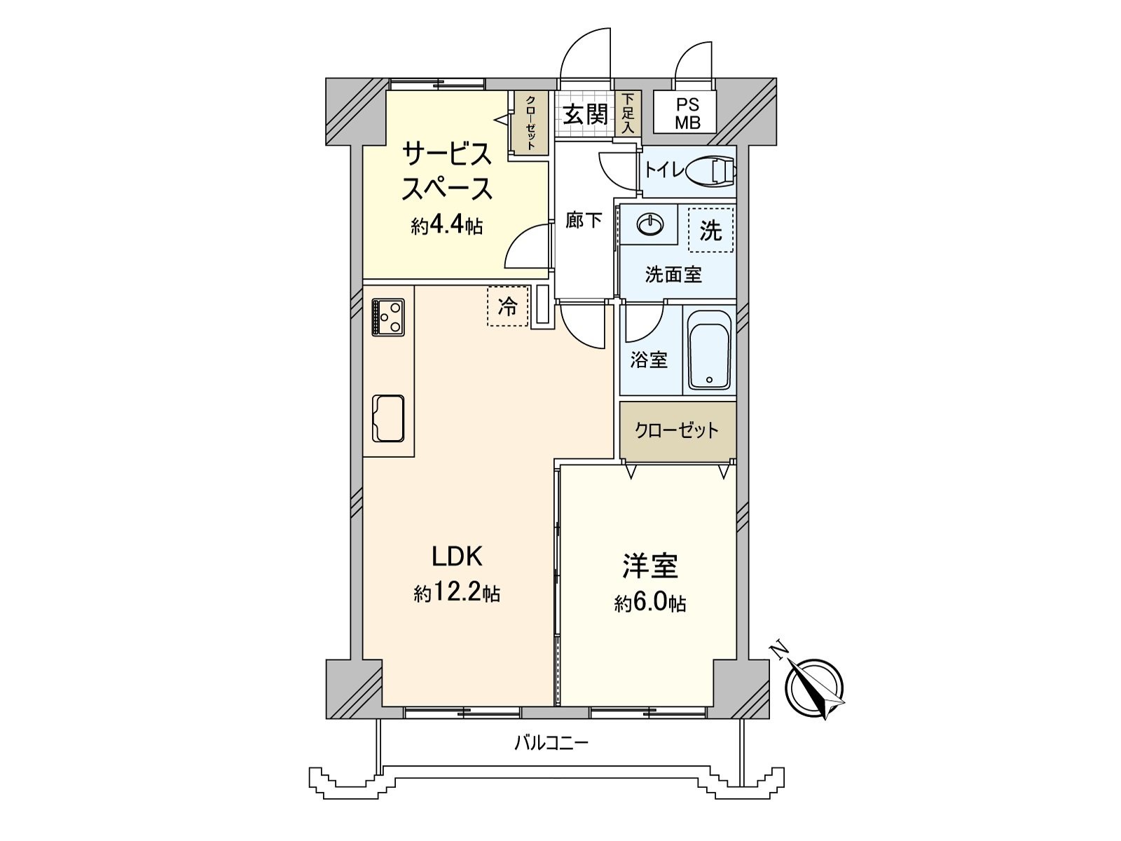 [floor plan] Exclusive area: 50.40 square meters (about 15.24 tsubo) of/Plan: 1SLDK