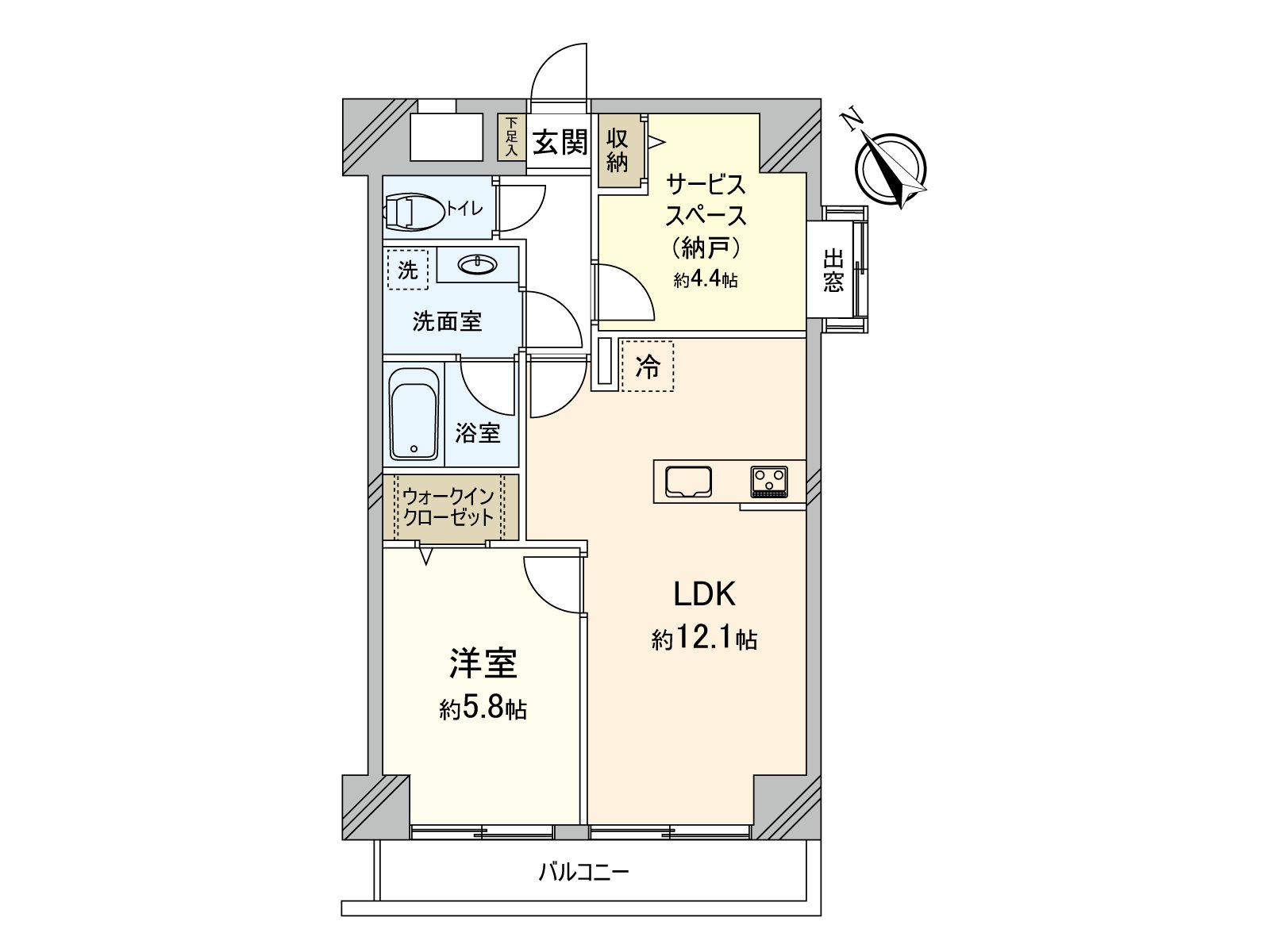 [平面圖]私人使用面積：50.40平方公尺(約15.24坪)/房型：1SLDK