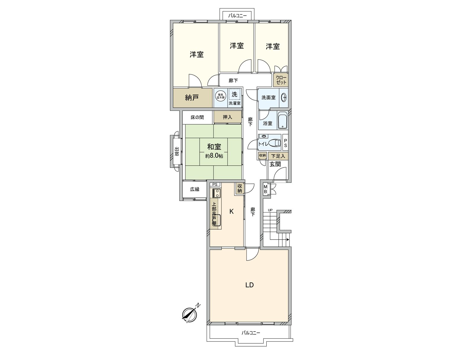 [floor plan] Exclusive area: 122.48 square meters (about 37.05 tsubo) of/Plan: 4LDK