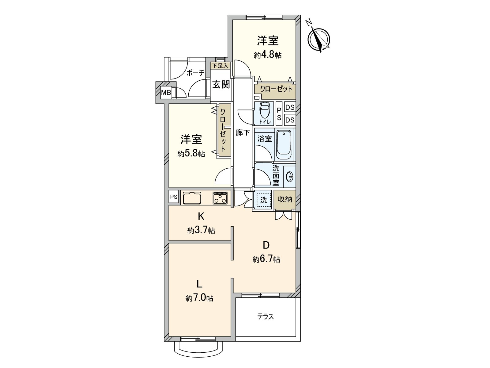 陽光在頂樓的採光房良好。在2024年12月已經廚房以及水周圍的交換，地板·Cross的張替換等的翻新。