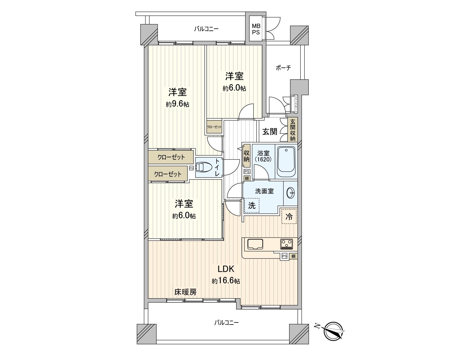[房型图]实际使用面积：83.89平米(约25.37坪)/房型：3LDK