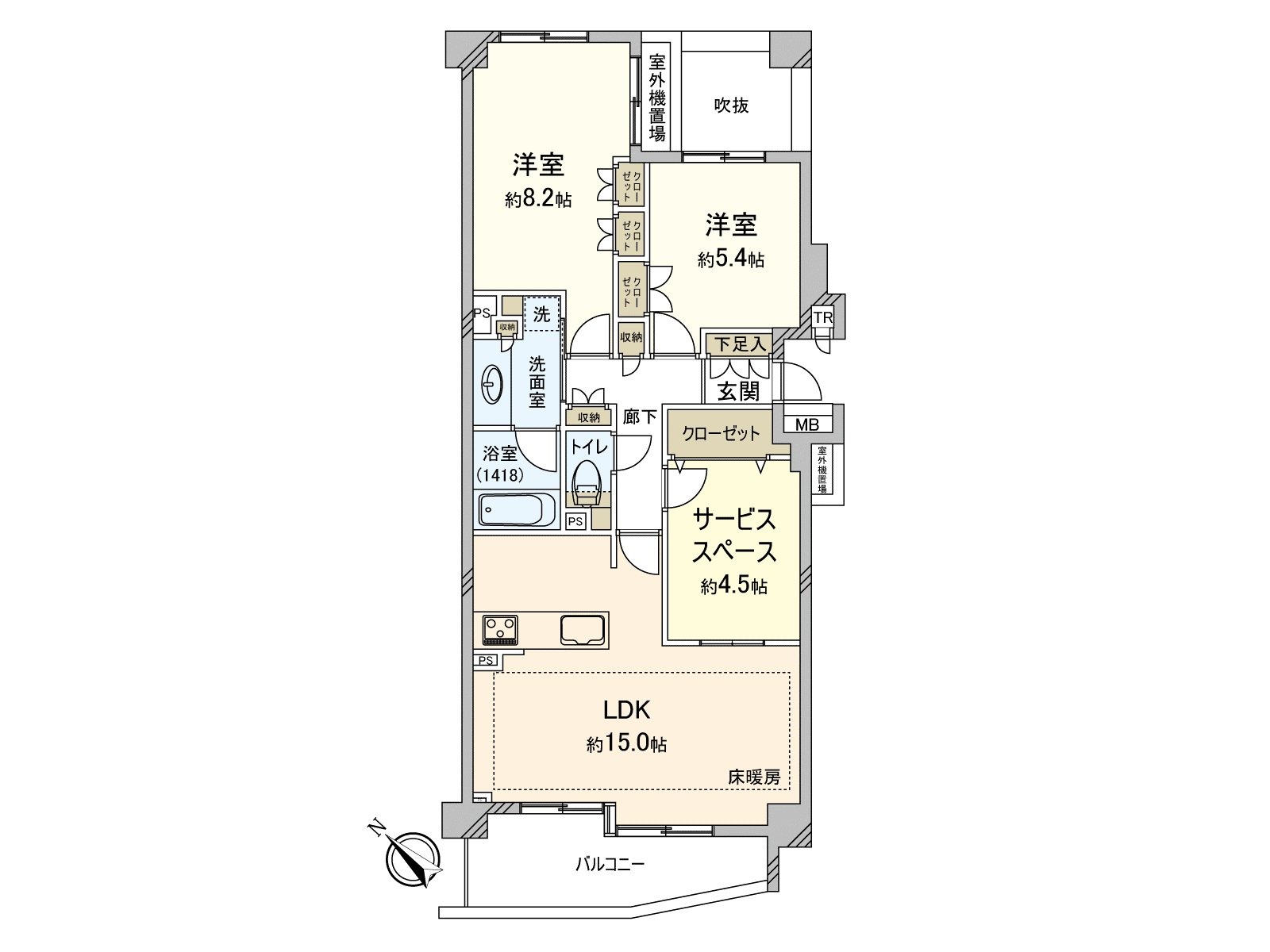 [房型图]实际使用面积：75.28平米(约22.77坪)/房型：2SLDK