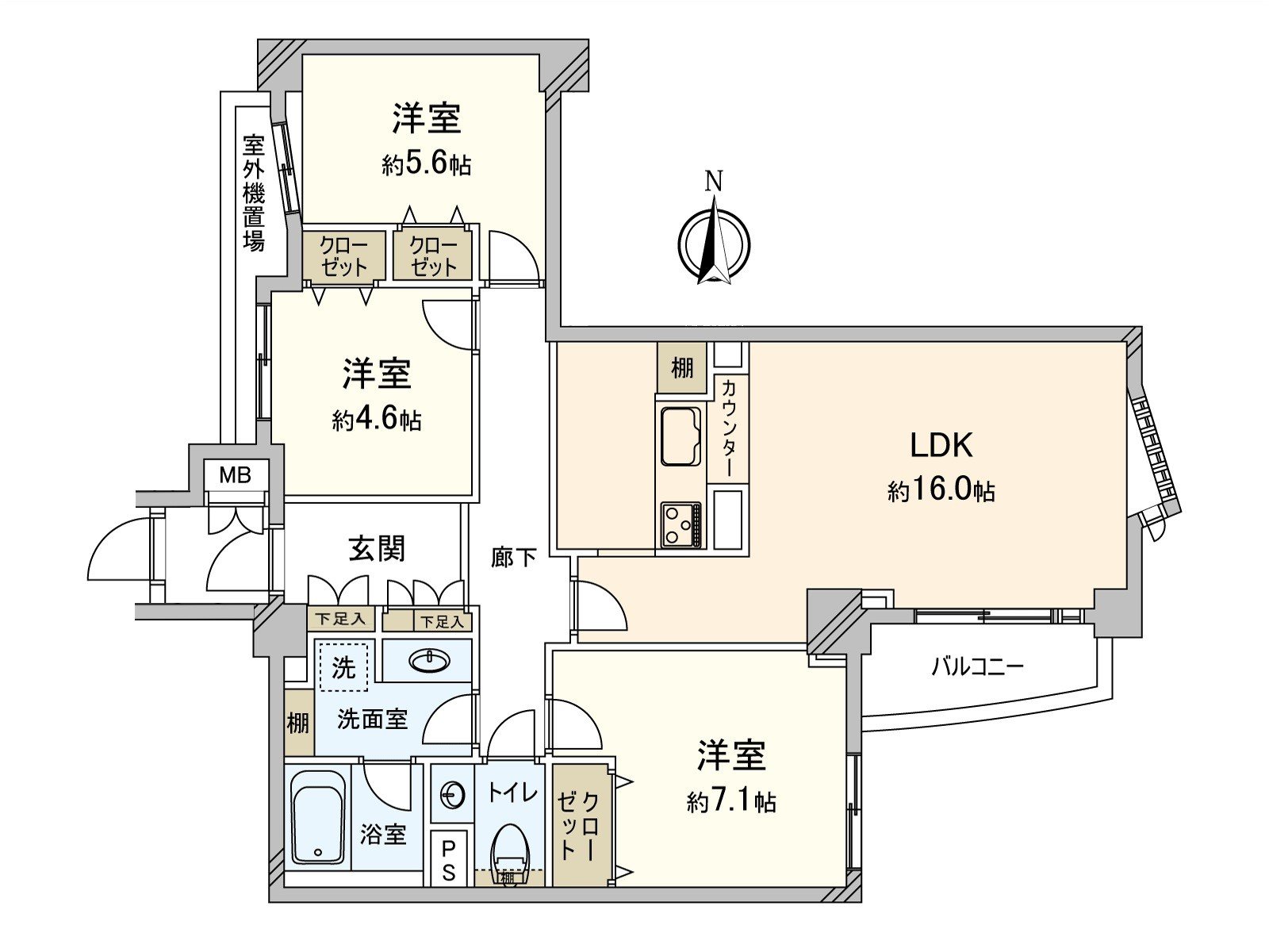 [房型图]实际使用面积：87.36平米(约26.42坪)/房型：3LDK
