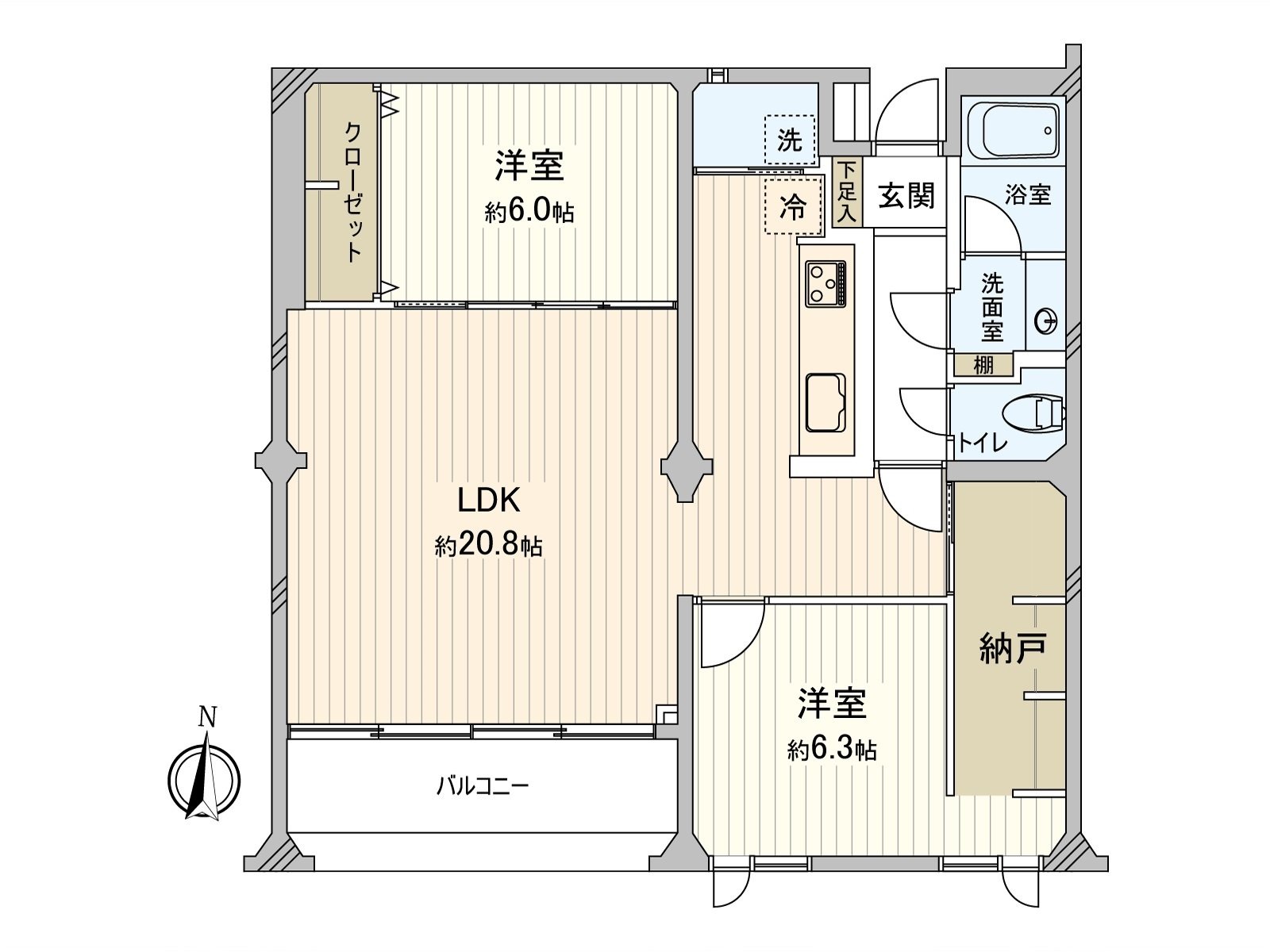 [房型图]实际使用面积：78.94平米(约23.87坪)/房型：2LDK