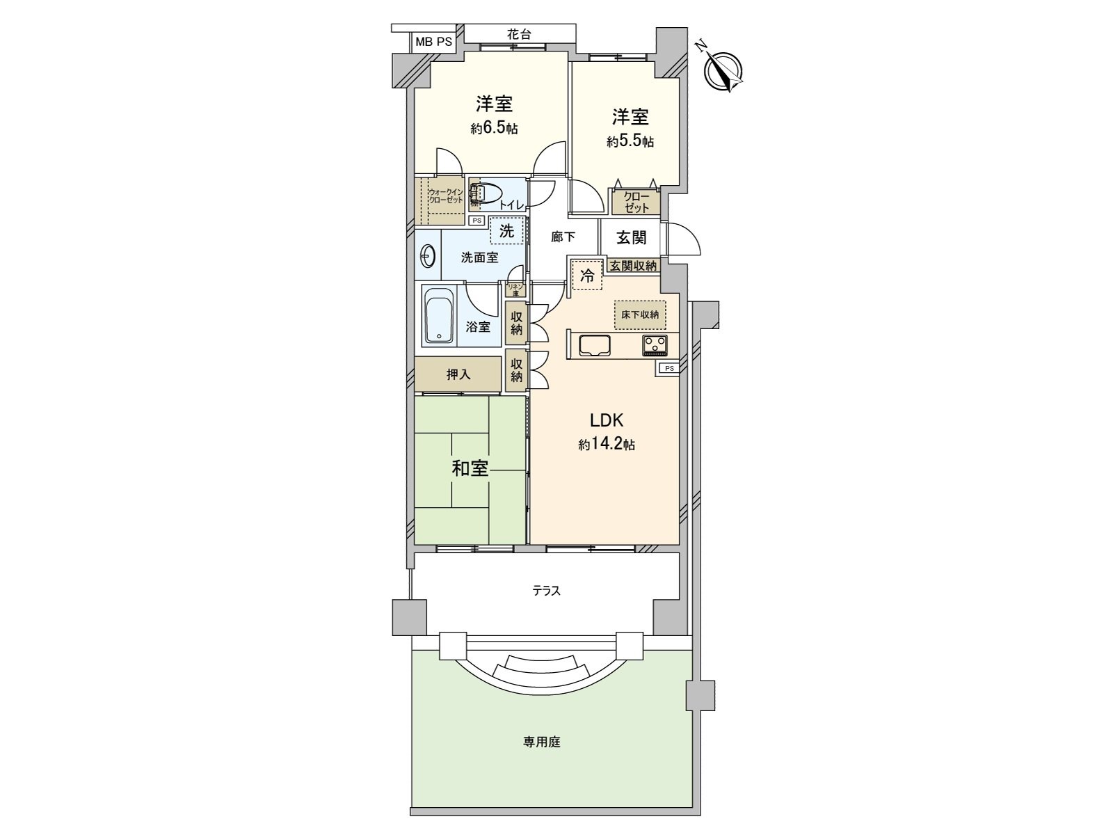 It is a 5-story-above-the-ground 2nd floor part. I can live downstairs as there is not a dwelling unit without minding the life sound such as footsteps. It is recommended to the child care household.