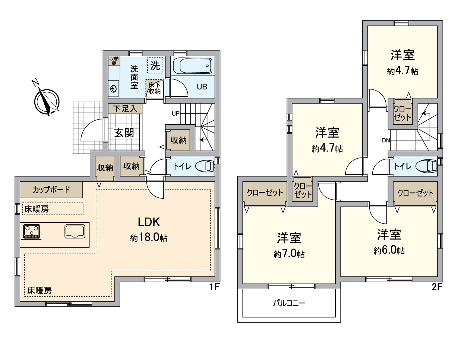 [房型图]4LDK的新房独栋住宅