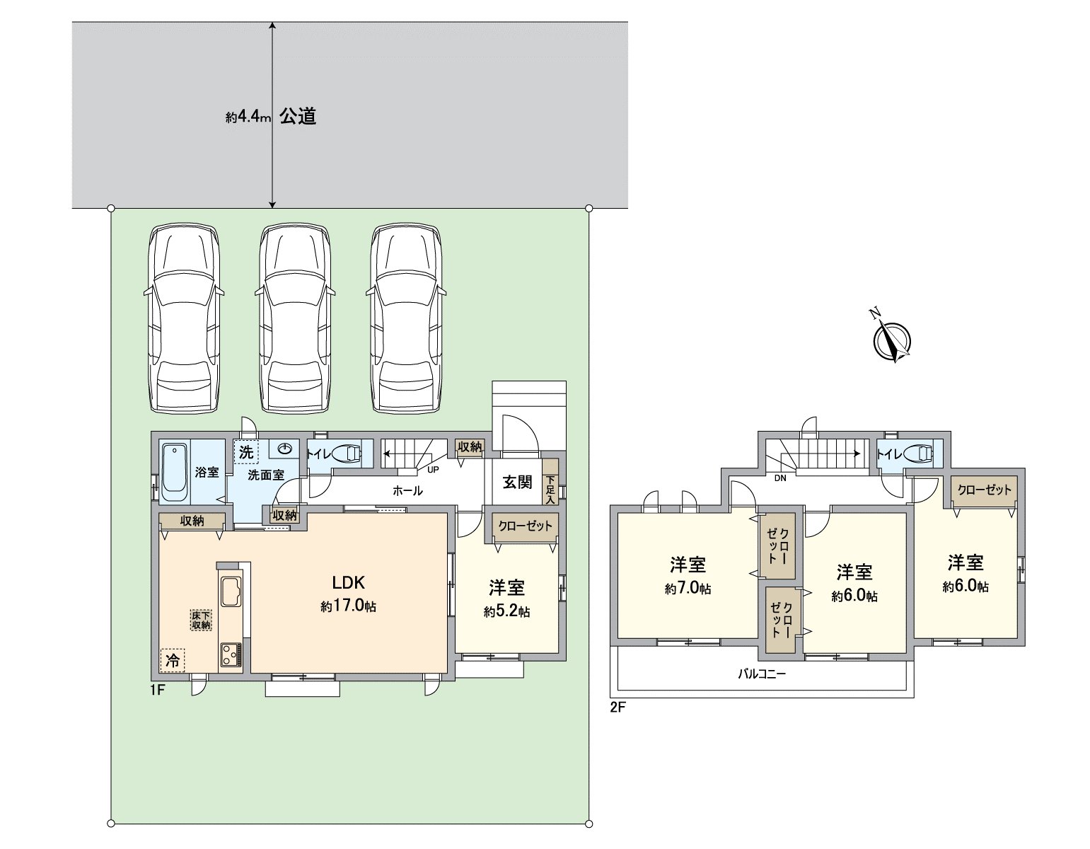 [房型图]土地面积175.43平米建筑面积101.43平米