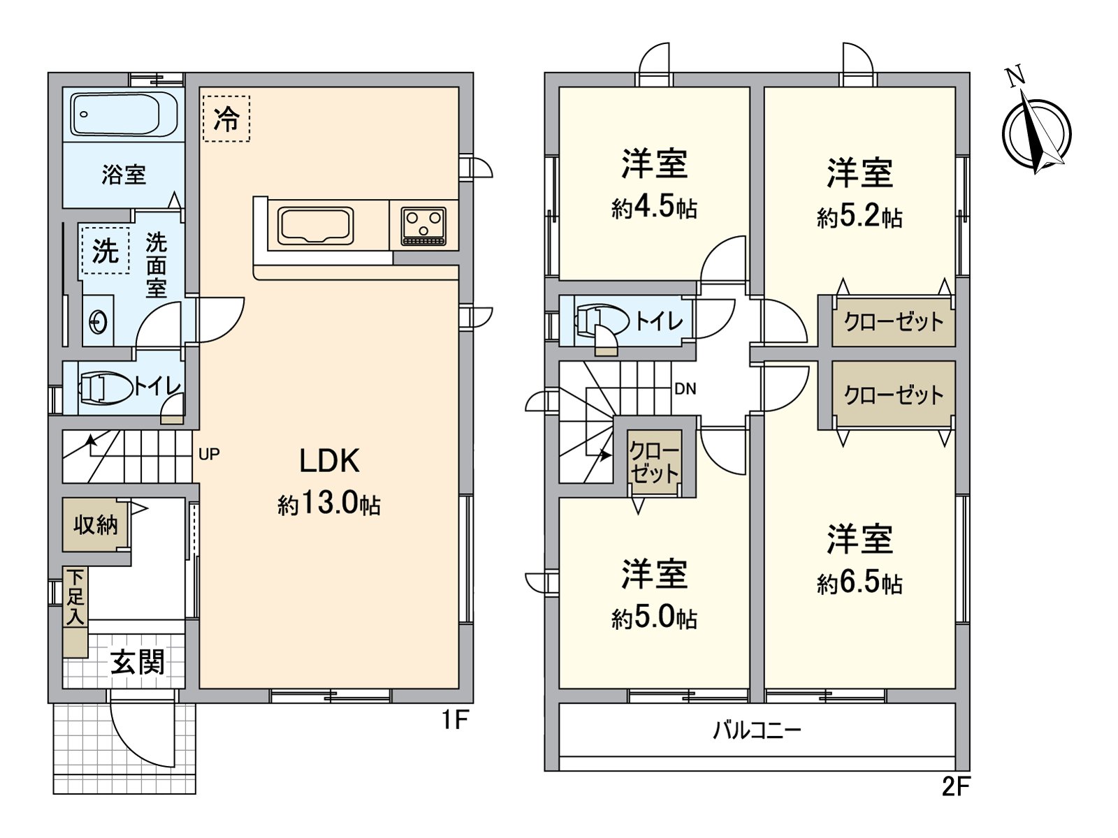 [平面圖]建築面積89.42平方公尺(約27.04坪)的4LDK