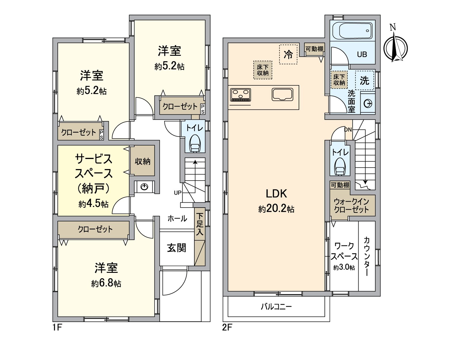 [平面圖]4號樓/建築面積105.16平方公尺(約31.81坪)的3SLDK