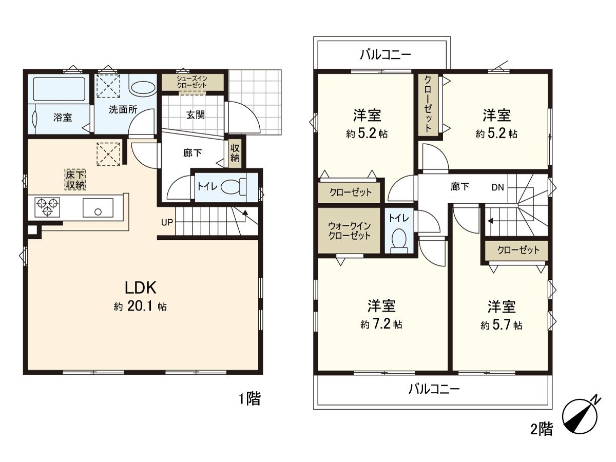 [房型图]建筑面积102.27平米(约30.93坪)的4LDK