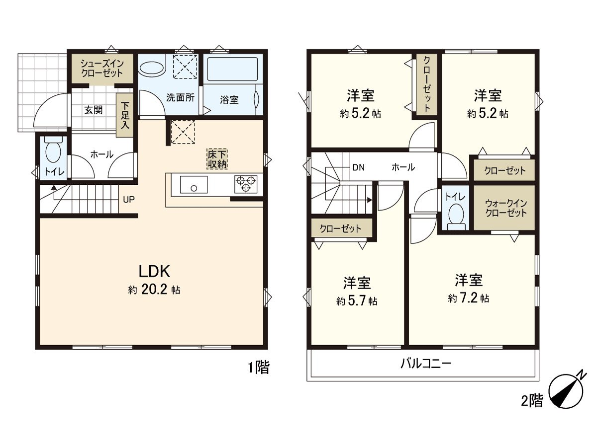 [平面圖]建築面積102.27平方公尺(約30.93坪)的4LDK