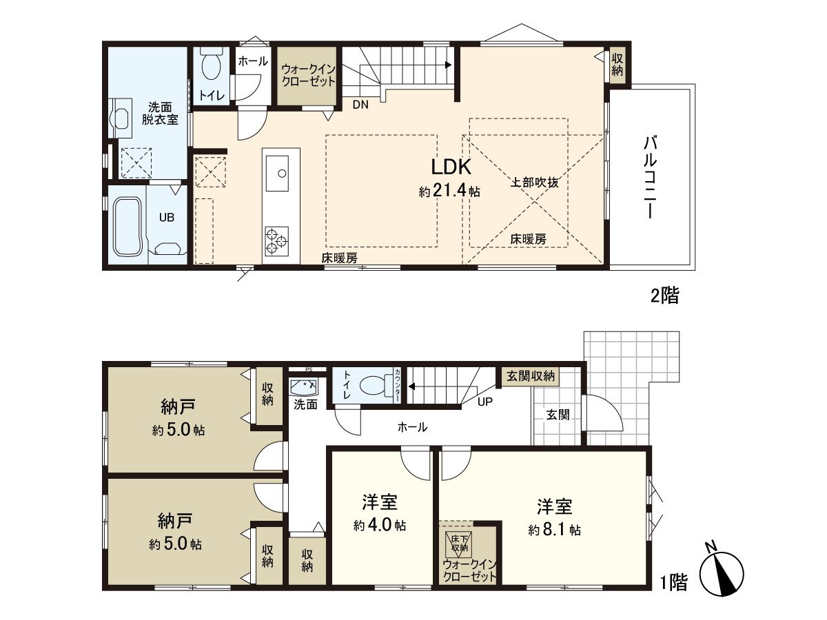 [房型图]建筑面积104.43平米(约31.59坪)的2SLDK
