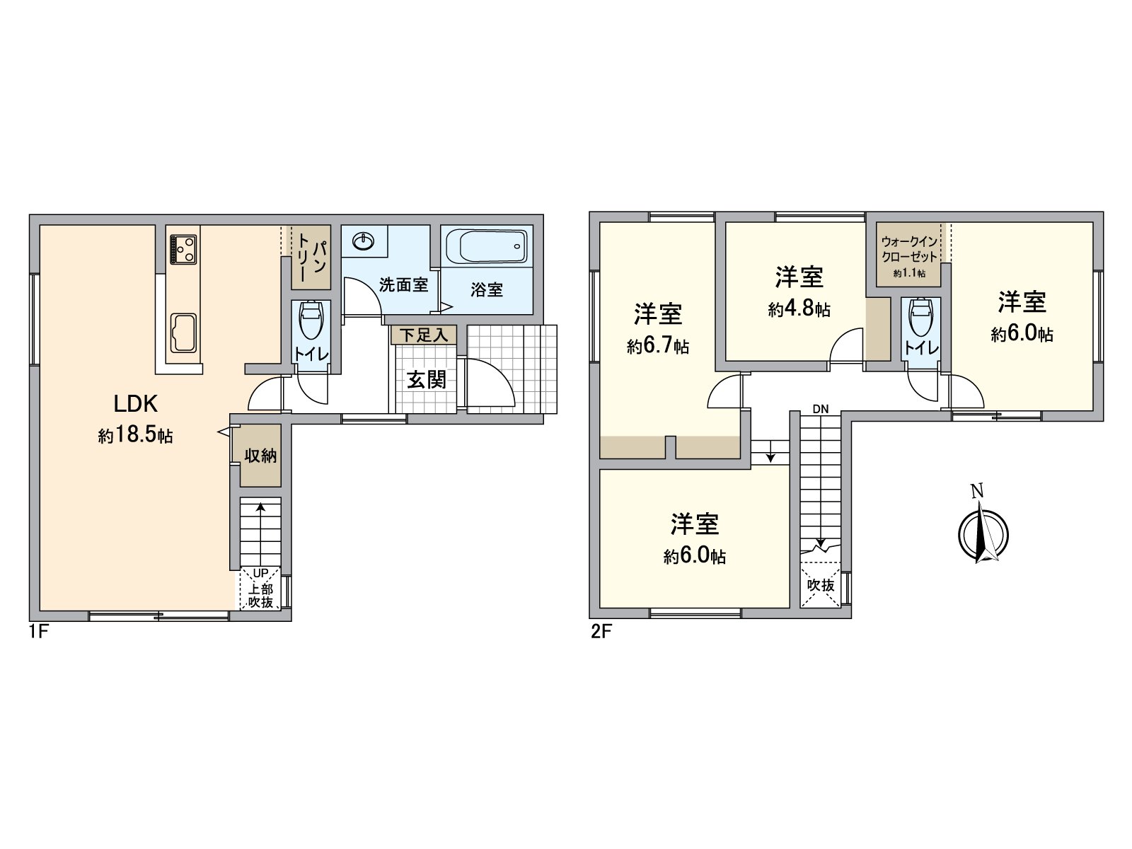 [floor plan] 4LDK of 96.05 square meters of total floor area (about 29.05 tsubo)