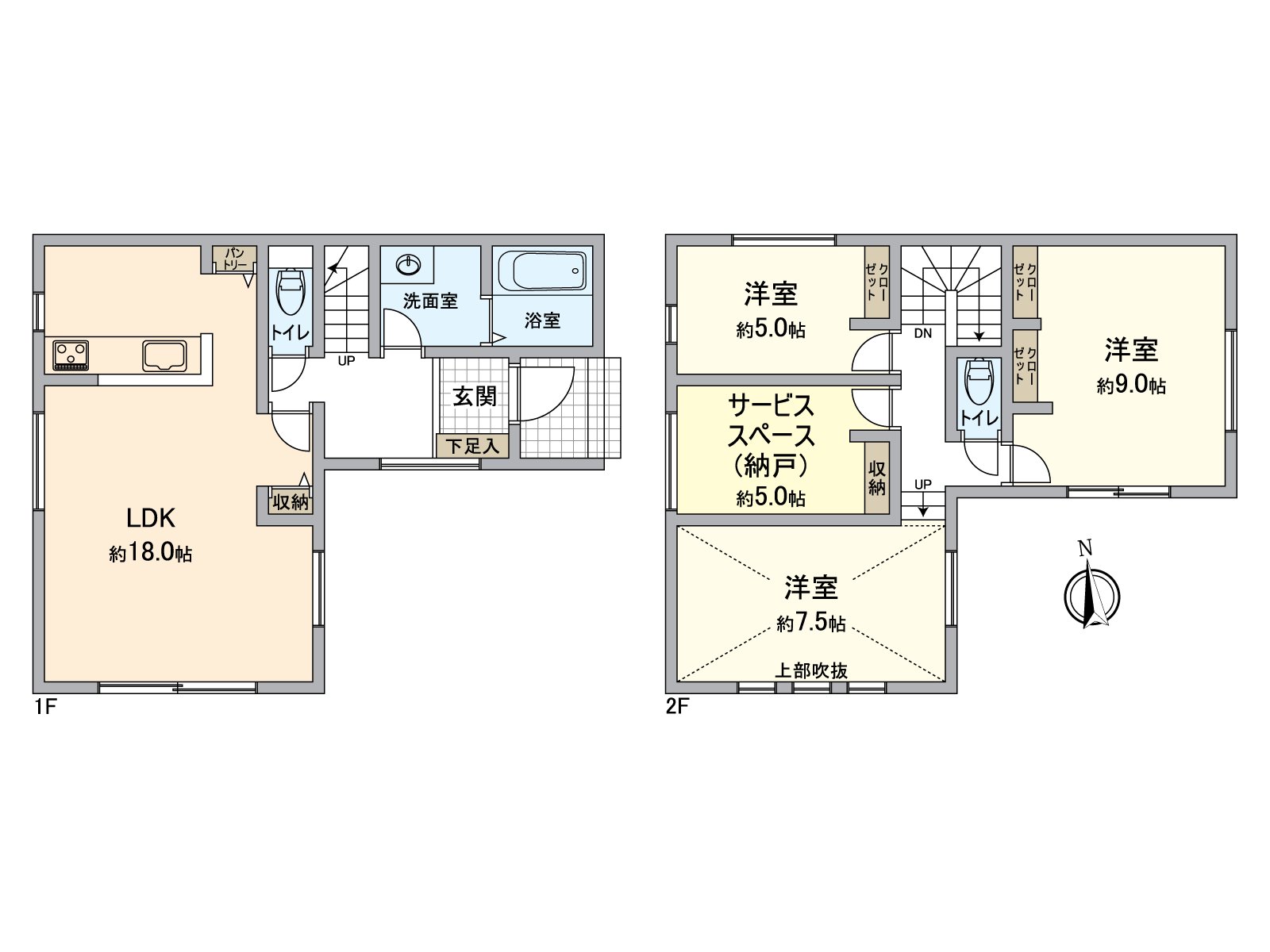 [房型图]建筑面积98.95平米(约29.93坪)的4LDK