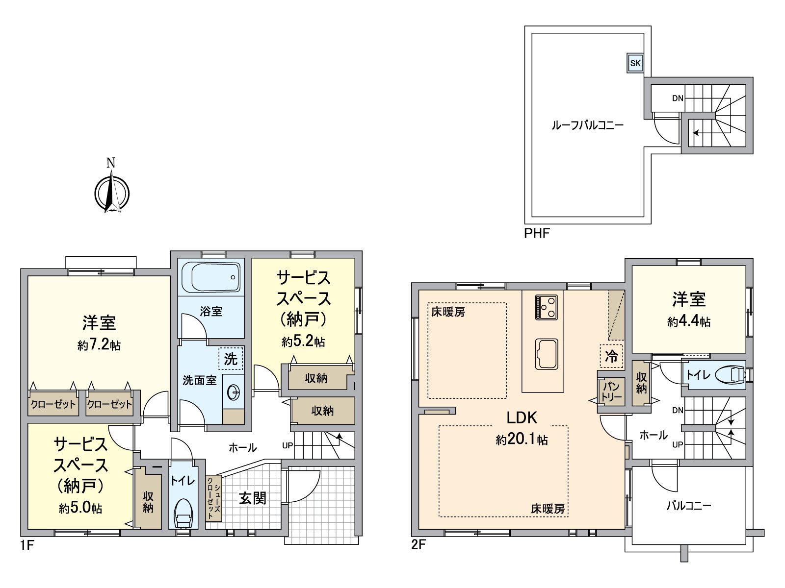 [floor plan] 2SLDK of 106.63 square meters of total floor area (about 32.25 tsubo)