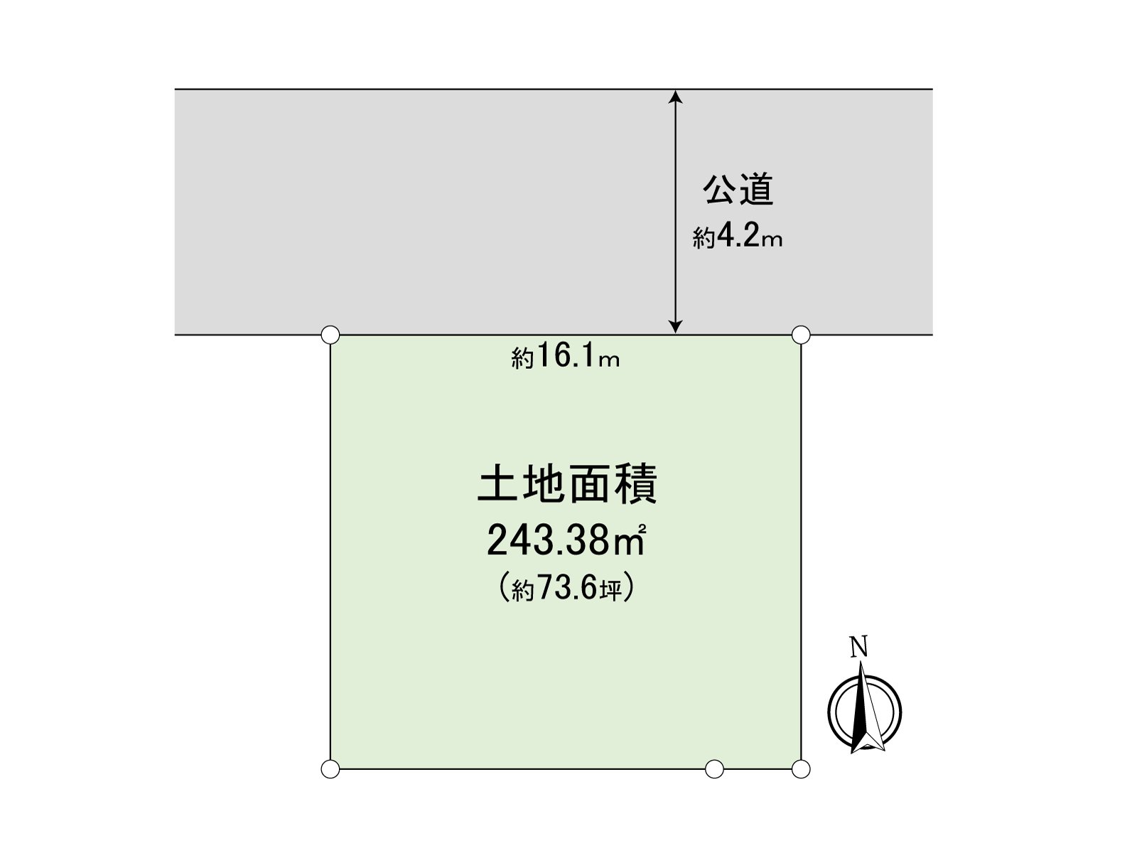 [division figure] It is the regular Land shape of the form that the building is easy to have, the site having a lot of it more than about 70 tsubos.