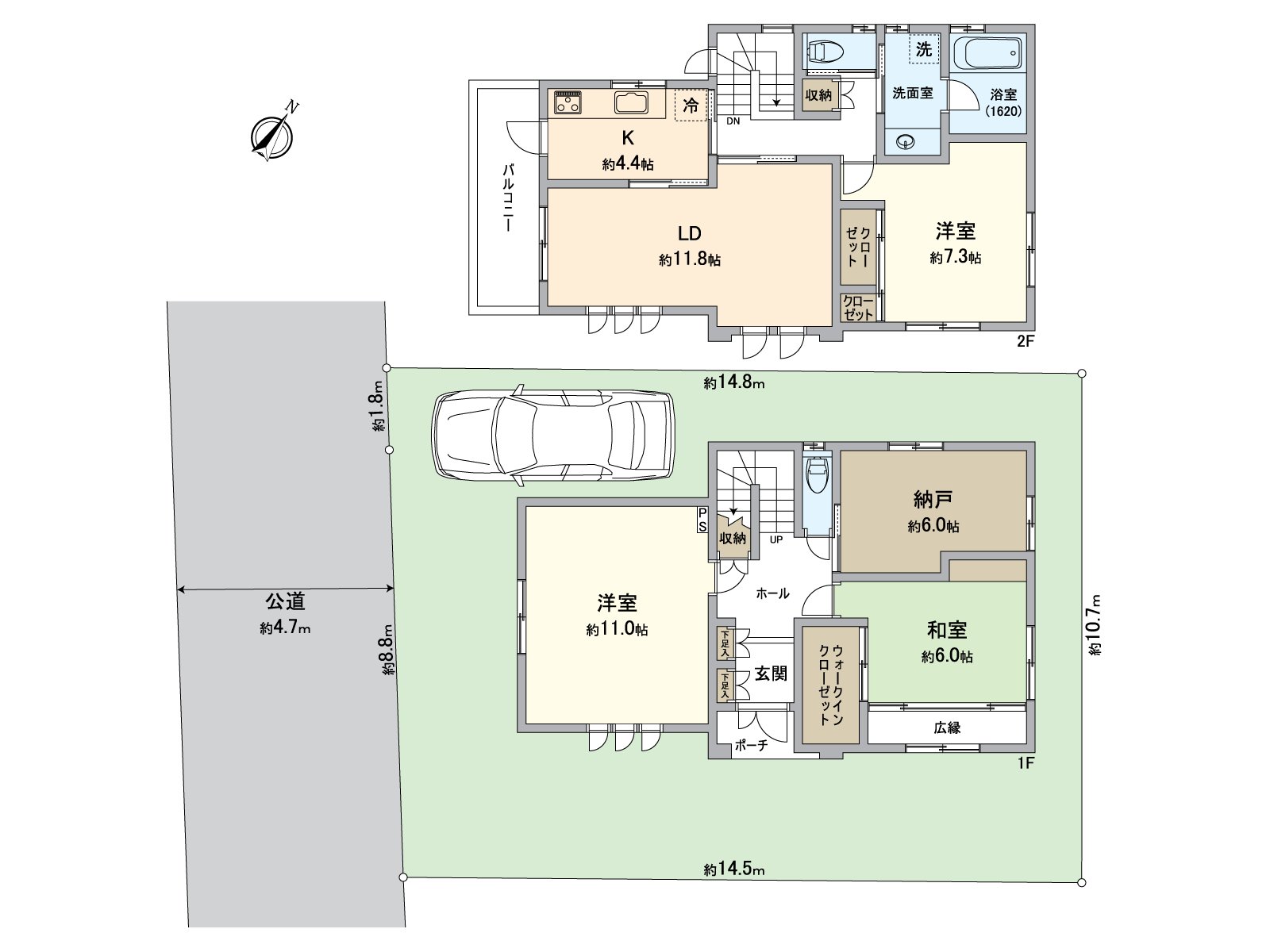 平面圖木下工務店施工的自由設計住宅想易用性，被做，是只有自由設計住宅才能做到的房型。