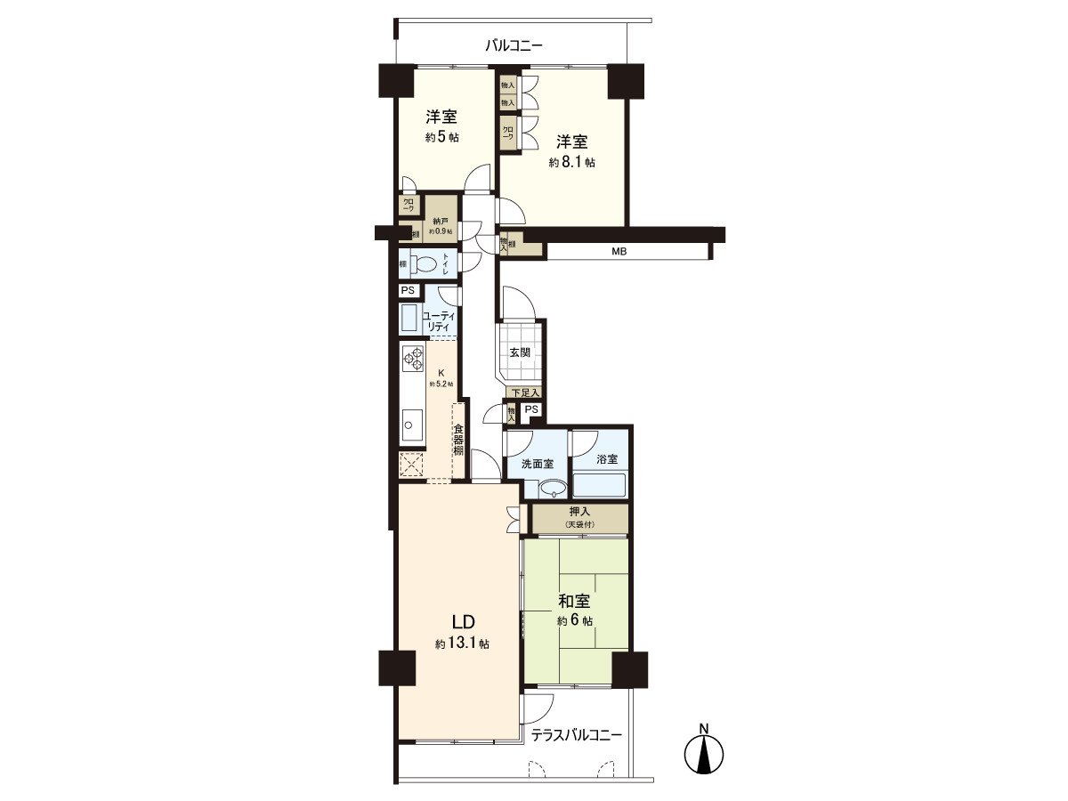 Exclusive area 86.56 square meters ･ 3LDK