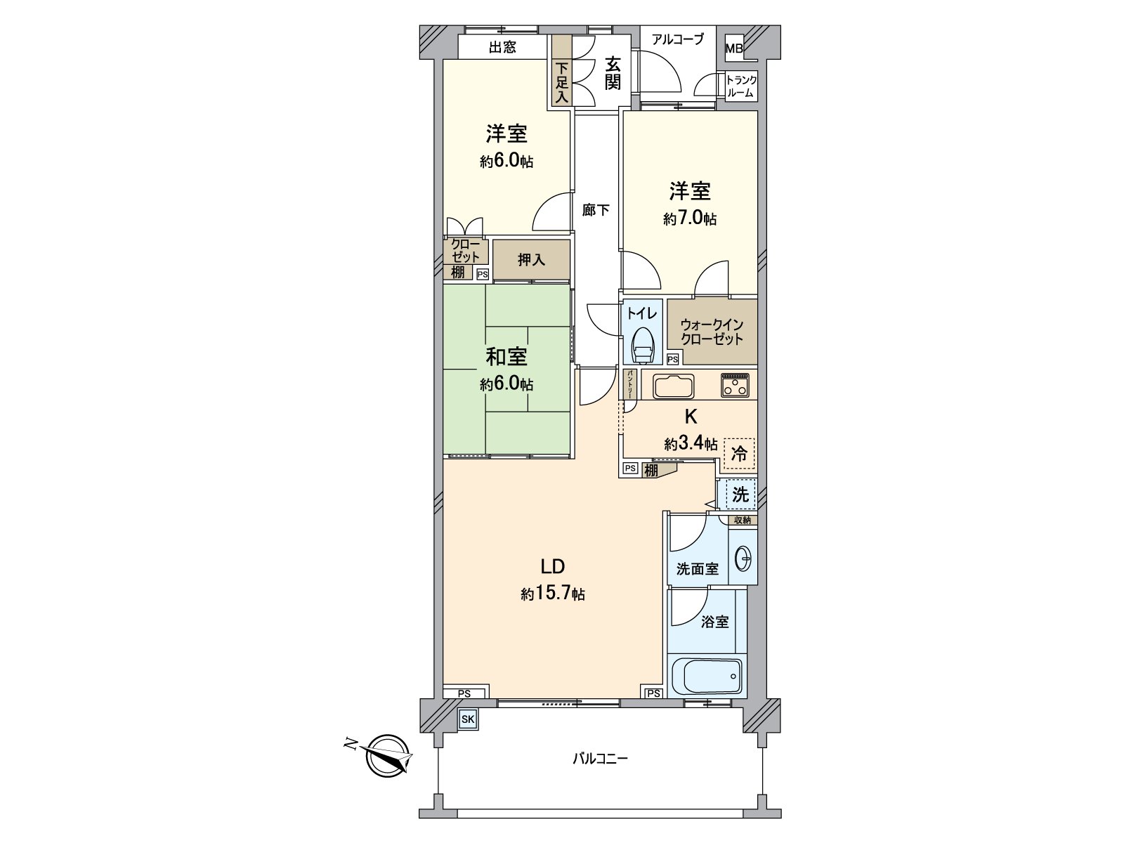 [floor plan] 85.40 square meters of exclusive area (about 25.83 tsubo)