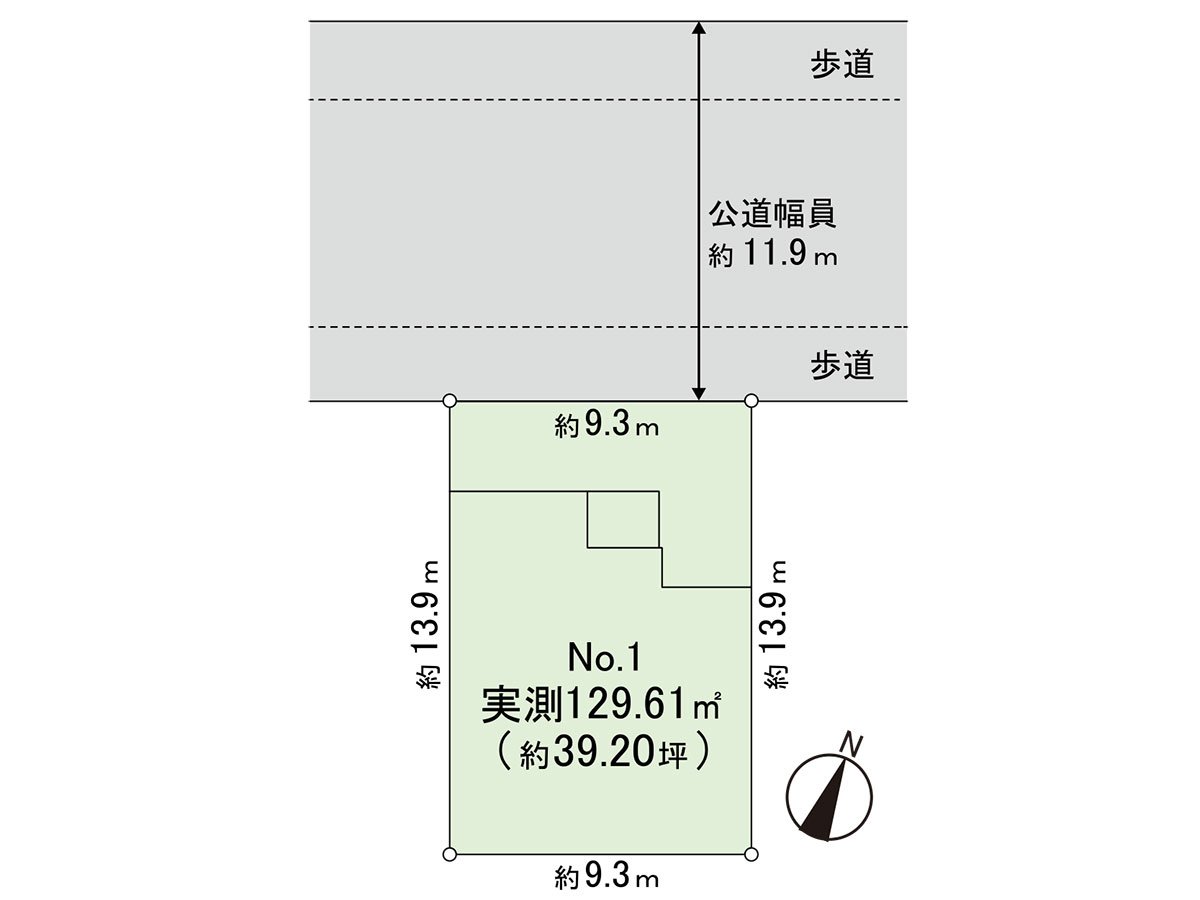 土地面積129.61平方公尺(約39.2坪)