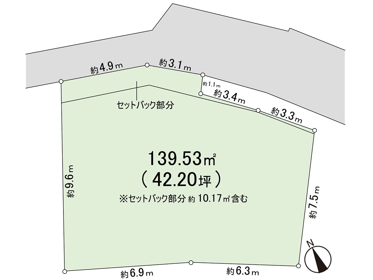 土地面积：139.53平米(约42.20坪)/建筑面积比：50%/容积率：80%