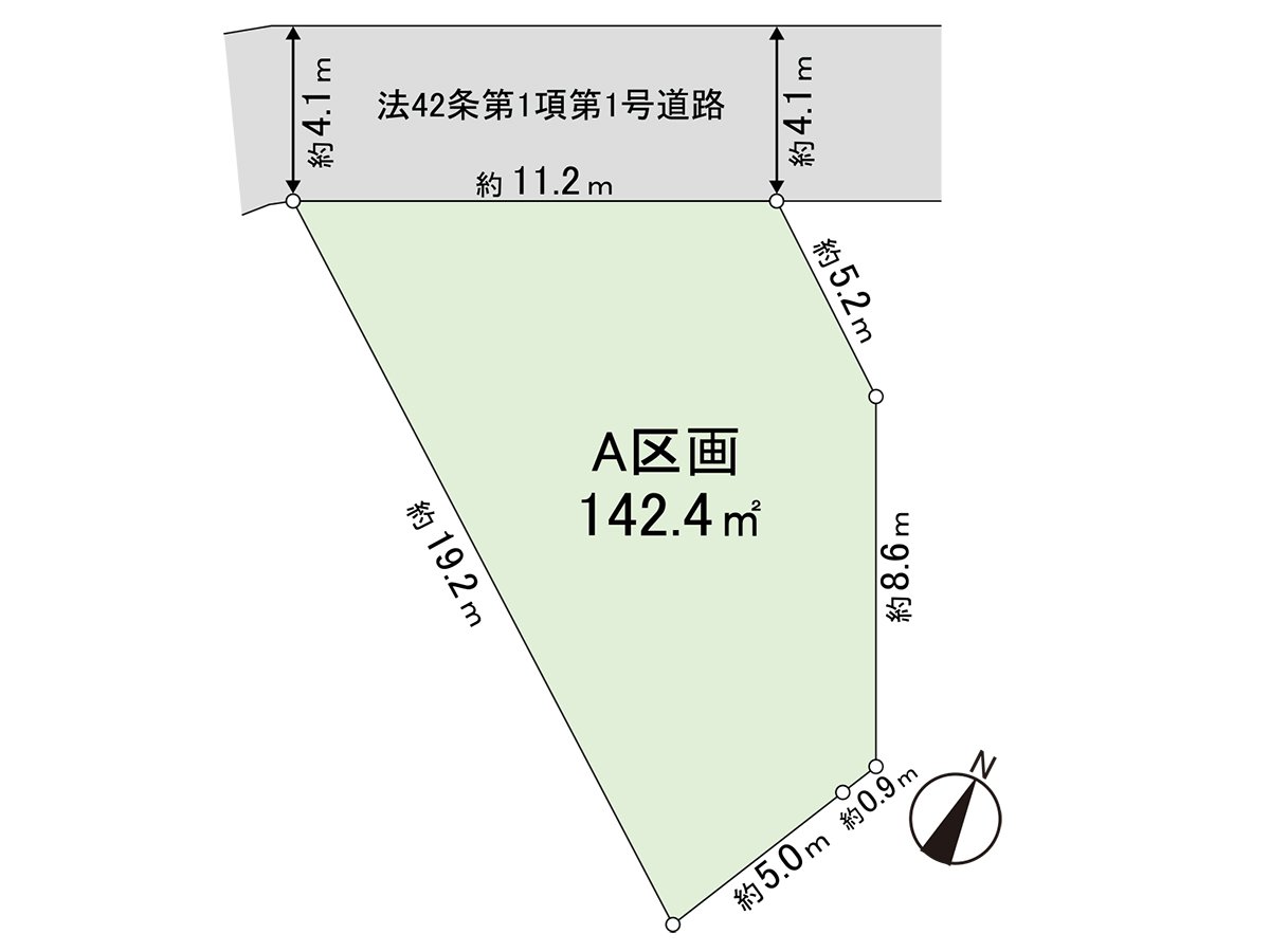 Land area: 142.4 square meters/Building Coverage Ratio (BCR): 60%/Floor-Area Ratio (FAR): 150%