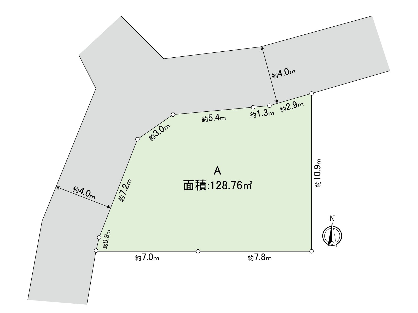 128.76 square meters of Land area