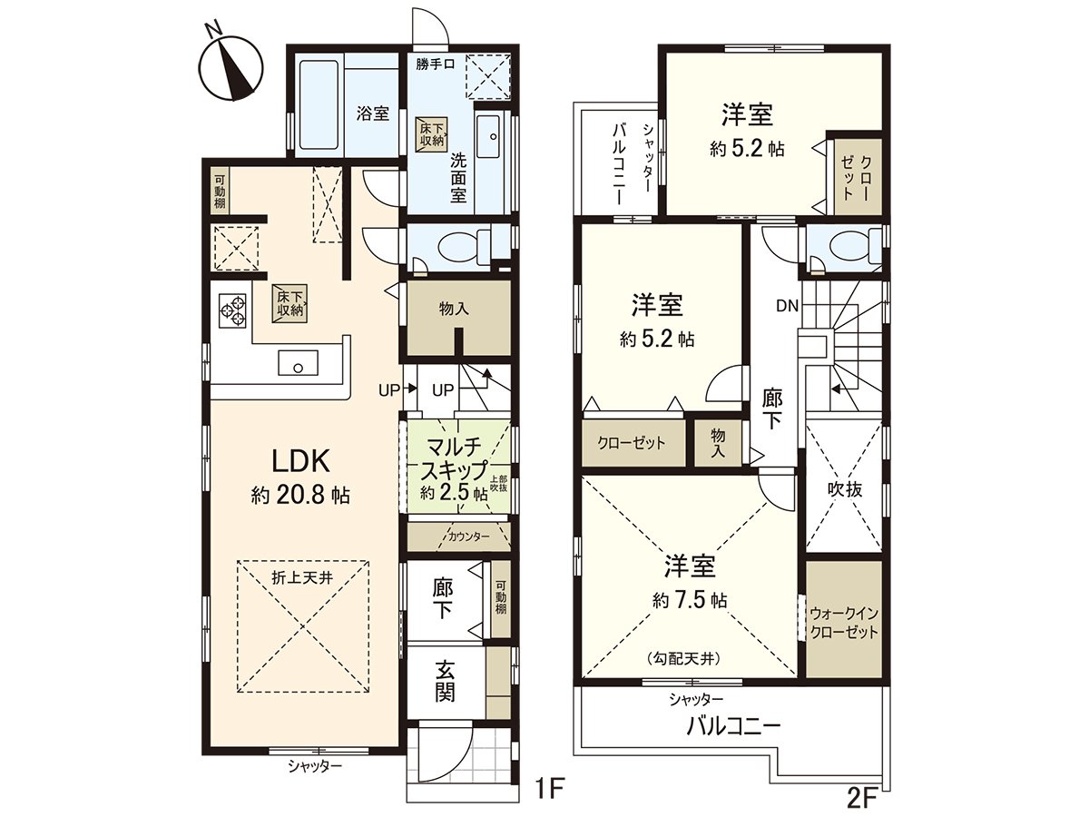 土地面積122.92平方公尺，建築面積98.01平方公尺，3LDK的住在。