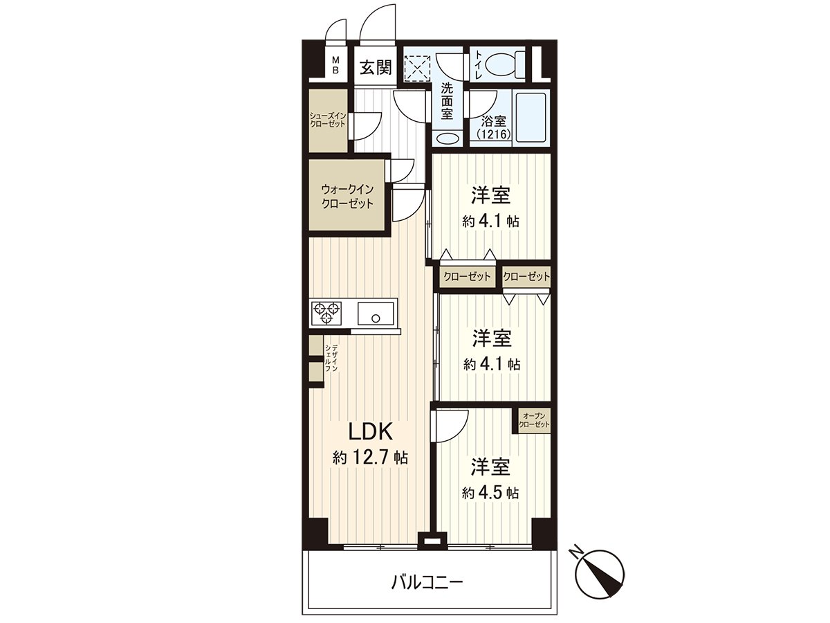 61.60 square meters of exclusive area, renovation of 3LDK+SIC+WIC are done condominium.