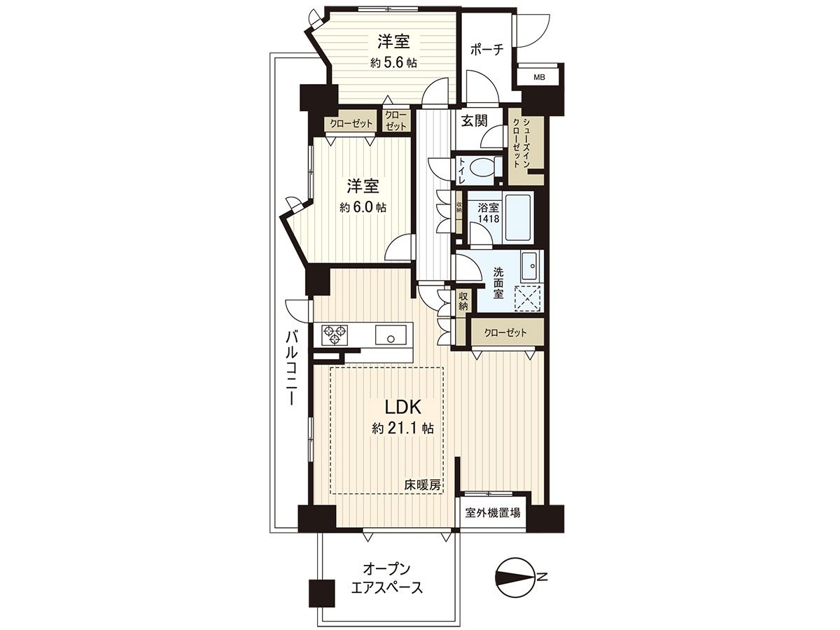 Exclusive area: 75.25 square meters/ken collecting: 2LDK