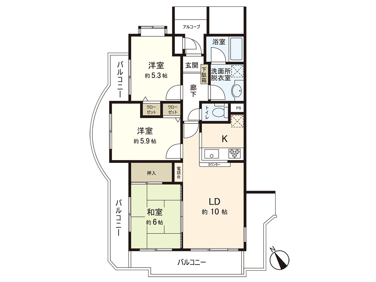 Exclusive area: 66.85 square meters/ken collecting: 3LDK