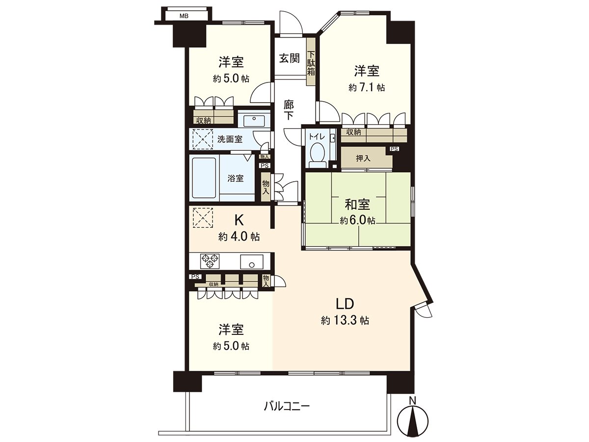 实际使用面积：90.17平米(约27.27坪)/房型：3LDK