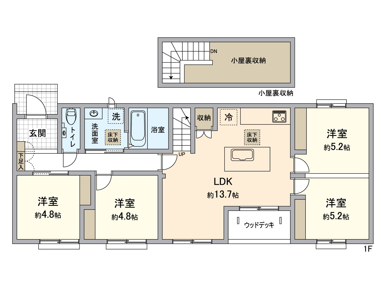 土地面積約55坪，建築面積約22.66坪的4LDK