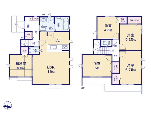 土地面積125.35平方公尺，建築面積98.53平方公尺的4LDK